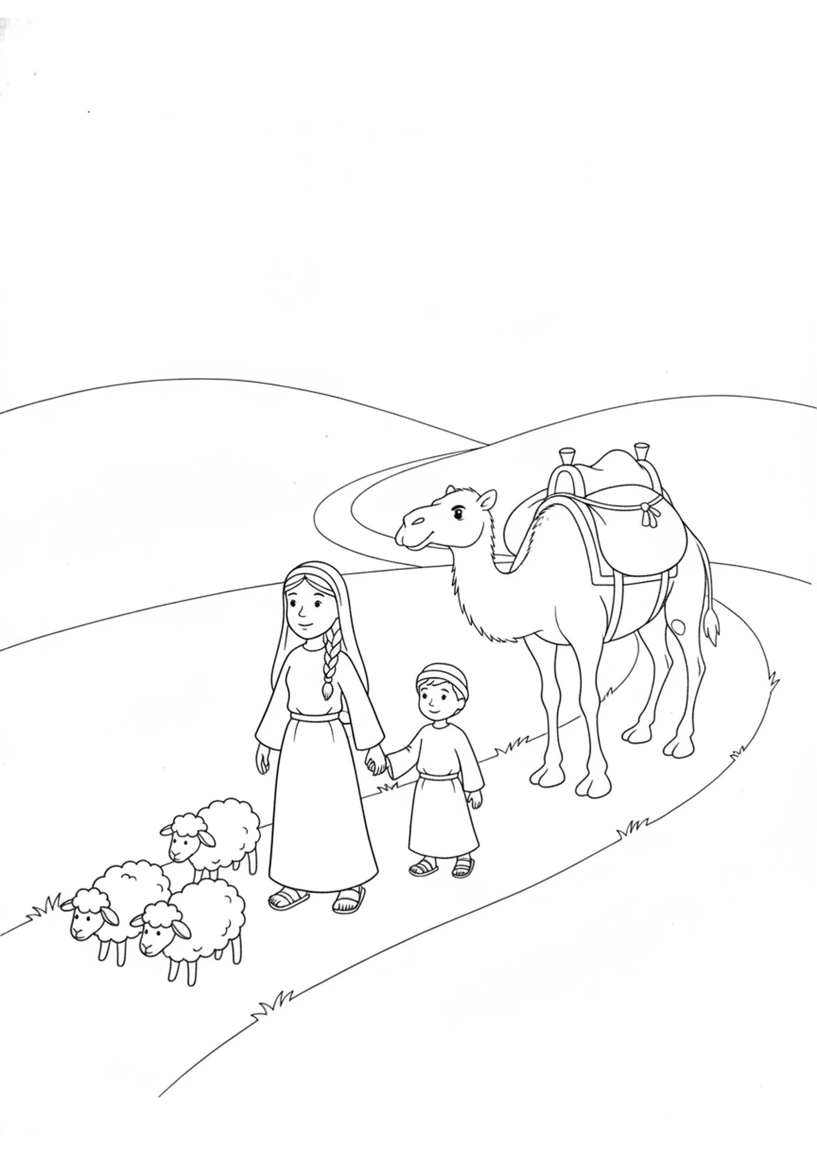The Journey to Canaan — printable Bible coloring page from God Calls Abram