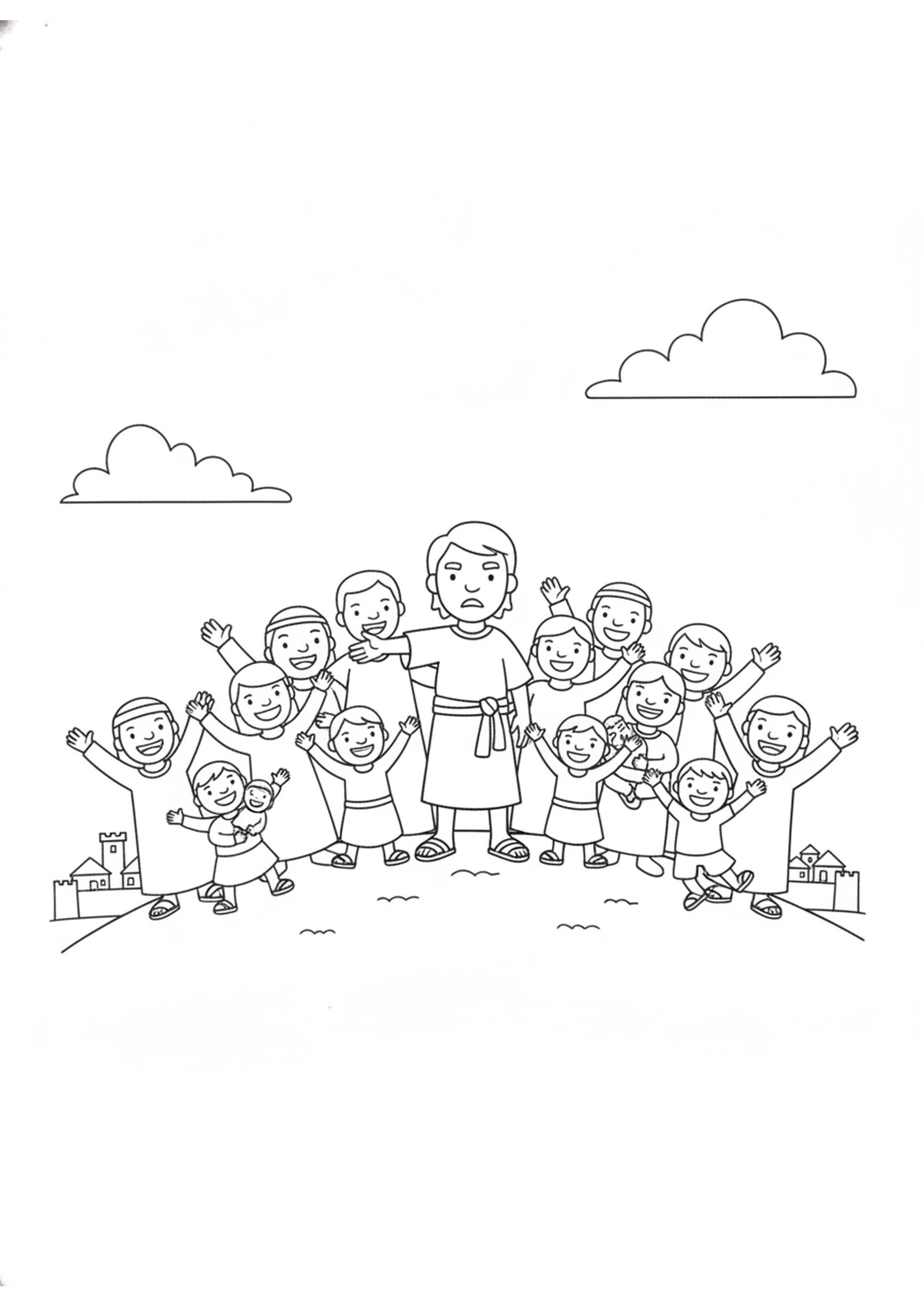 Victory at Ai — printable Bible coloring page from Achan’s Hidden Sin — and Victory at Ai