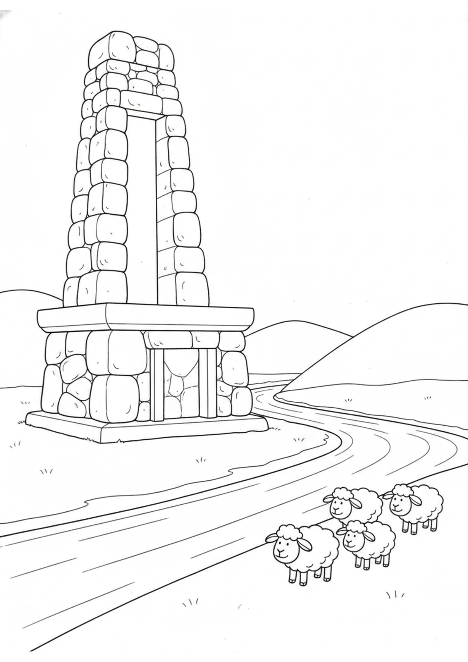 The Great Altar by the River — printable Bible coloring page from The Altar of Witness — A War Averted