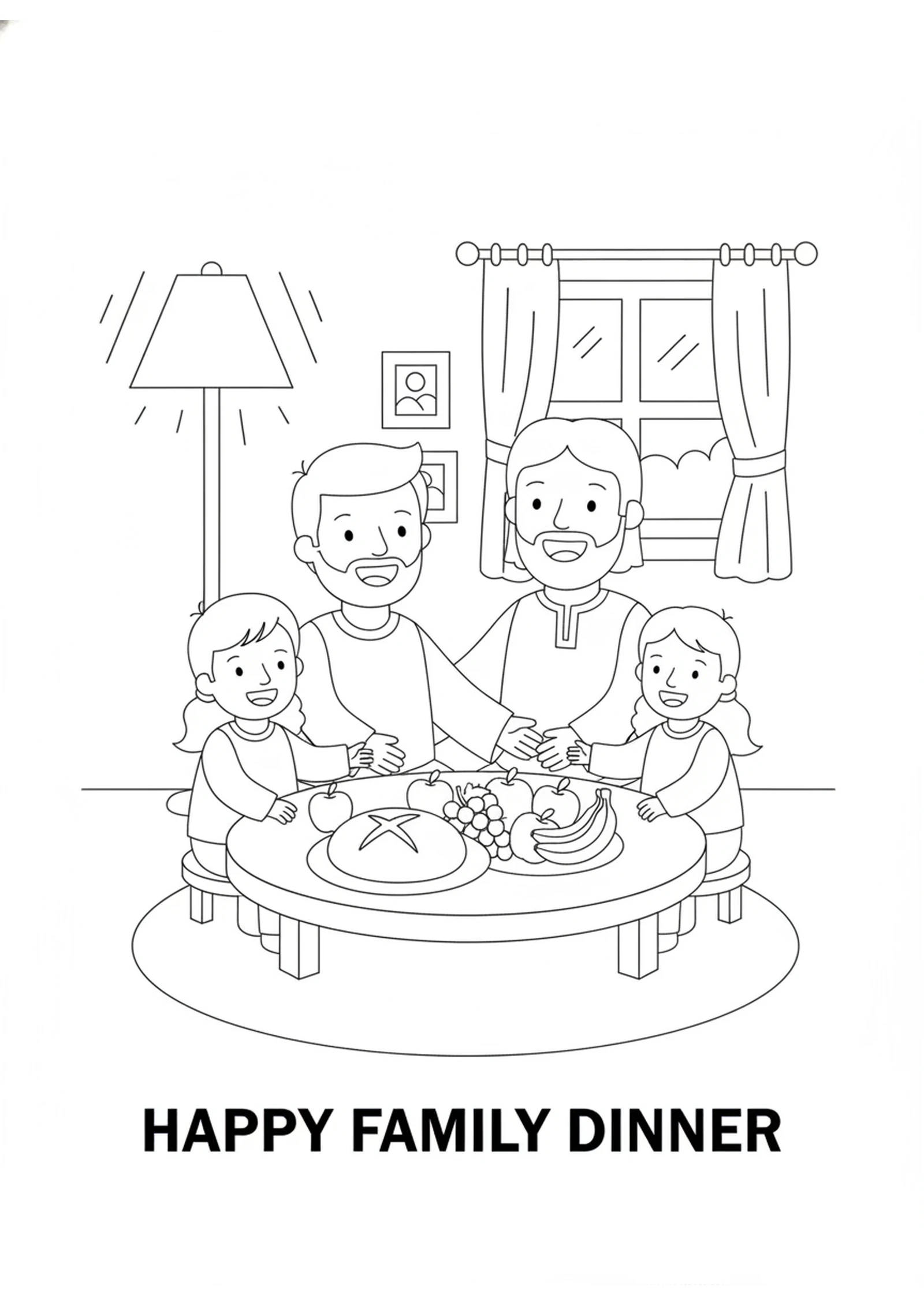 Dinner in Bethany — printable Bible coloring page from Jesus Anointed at Bethany