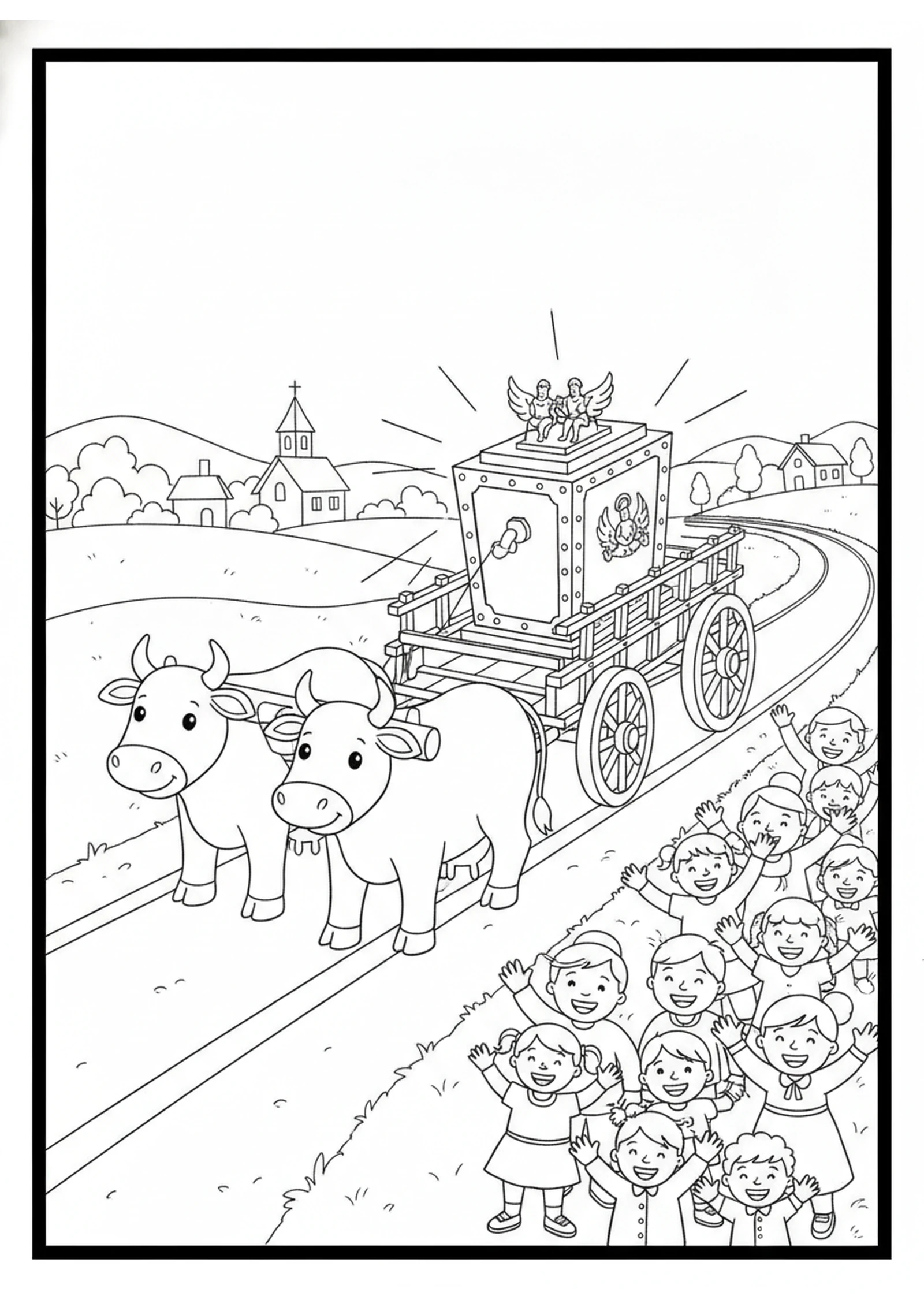 The Ark Comes Home — printable Bible coloring page from The Ark Among the Philistines
