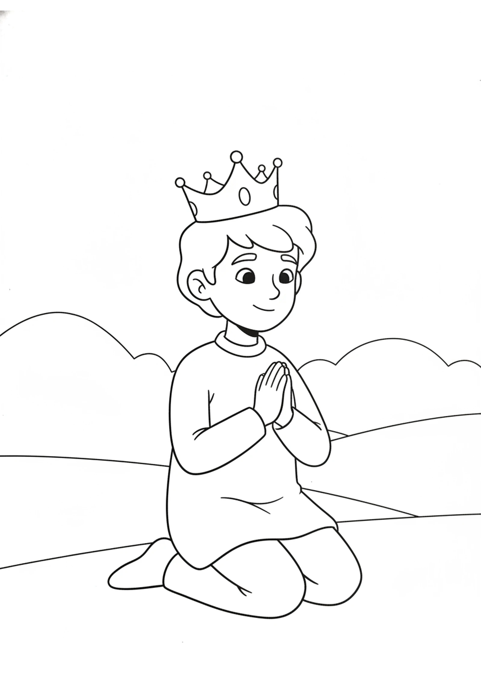 King Asa Prays to God — printable Bible coloring page from King Asa Trusts the Lord