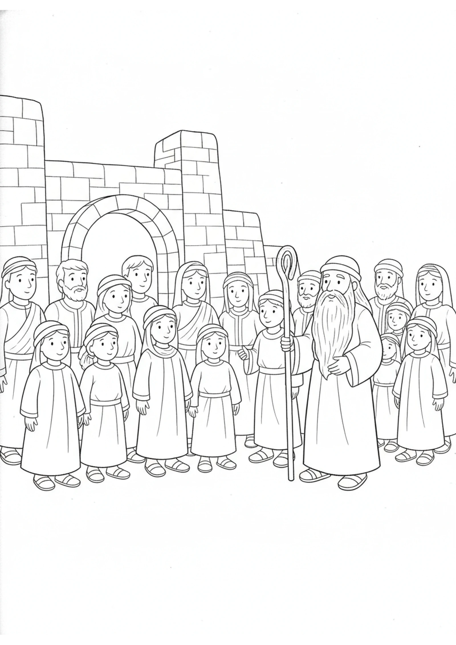 The People Ask Samuel — printable Bible coloring page from Israel Asks for a King