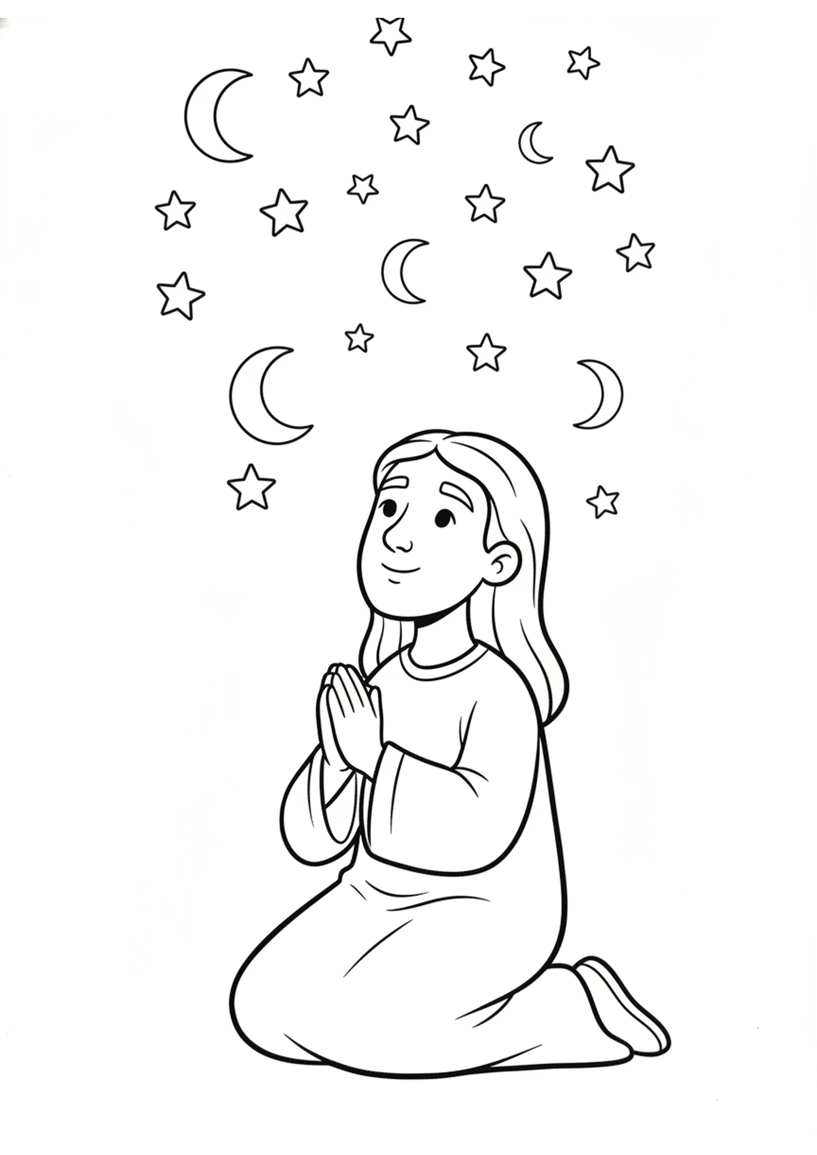 Samuel Prays to God — printable Bible coloring page from Israel Asks for a King