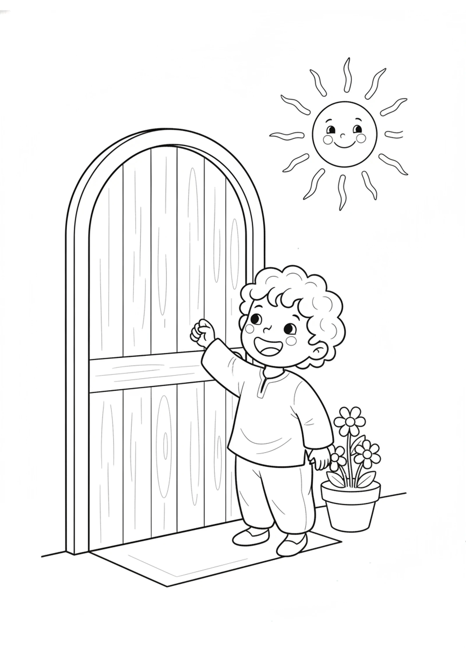 Knocking on the Door — printable Bible coloring page from Ask, Seek, Knock