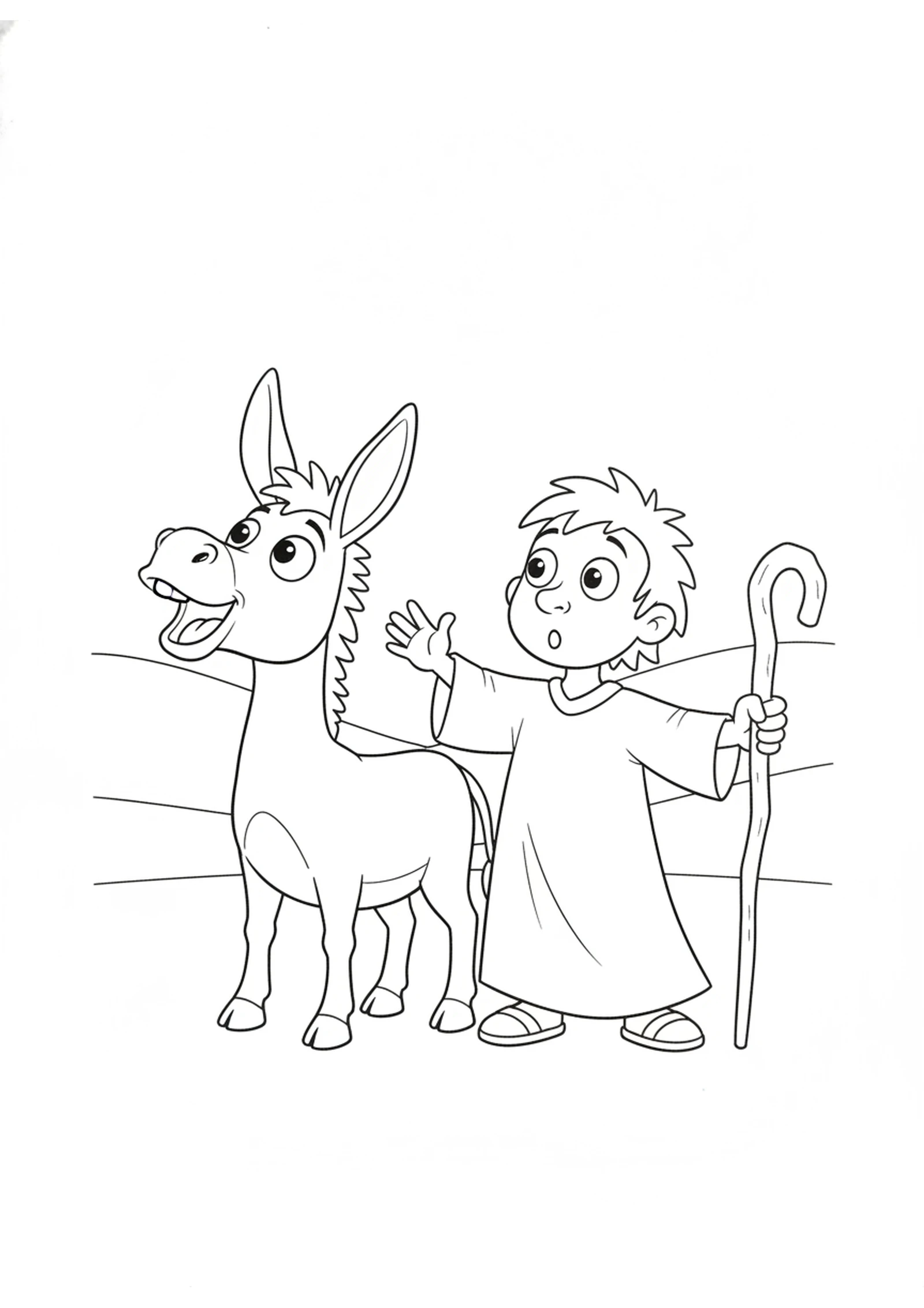 The Talking Donkey — printable Bible coloring page from Balaam and the Talking Donkey