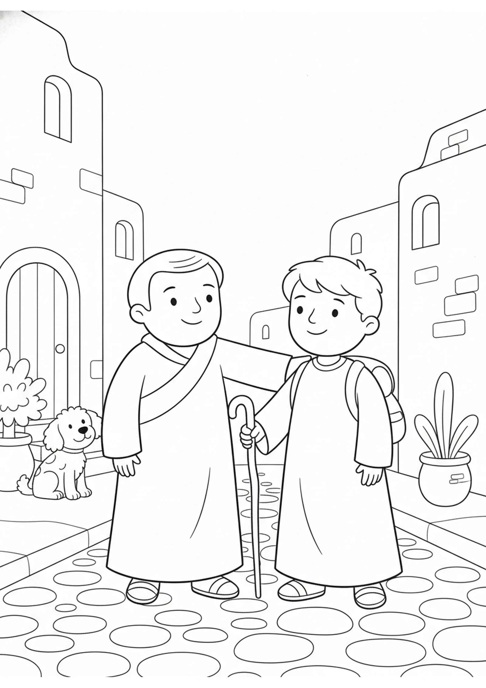 Barnabas the Encourager — printable Bible coloring page from Barnabas, the Encourager