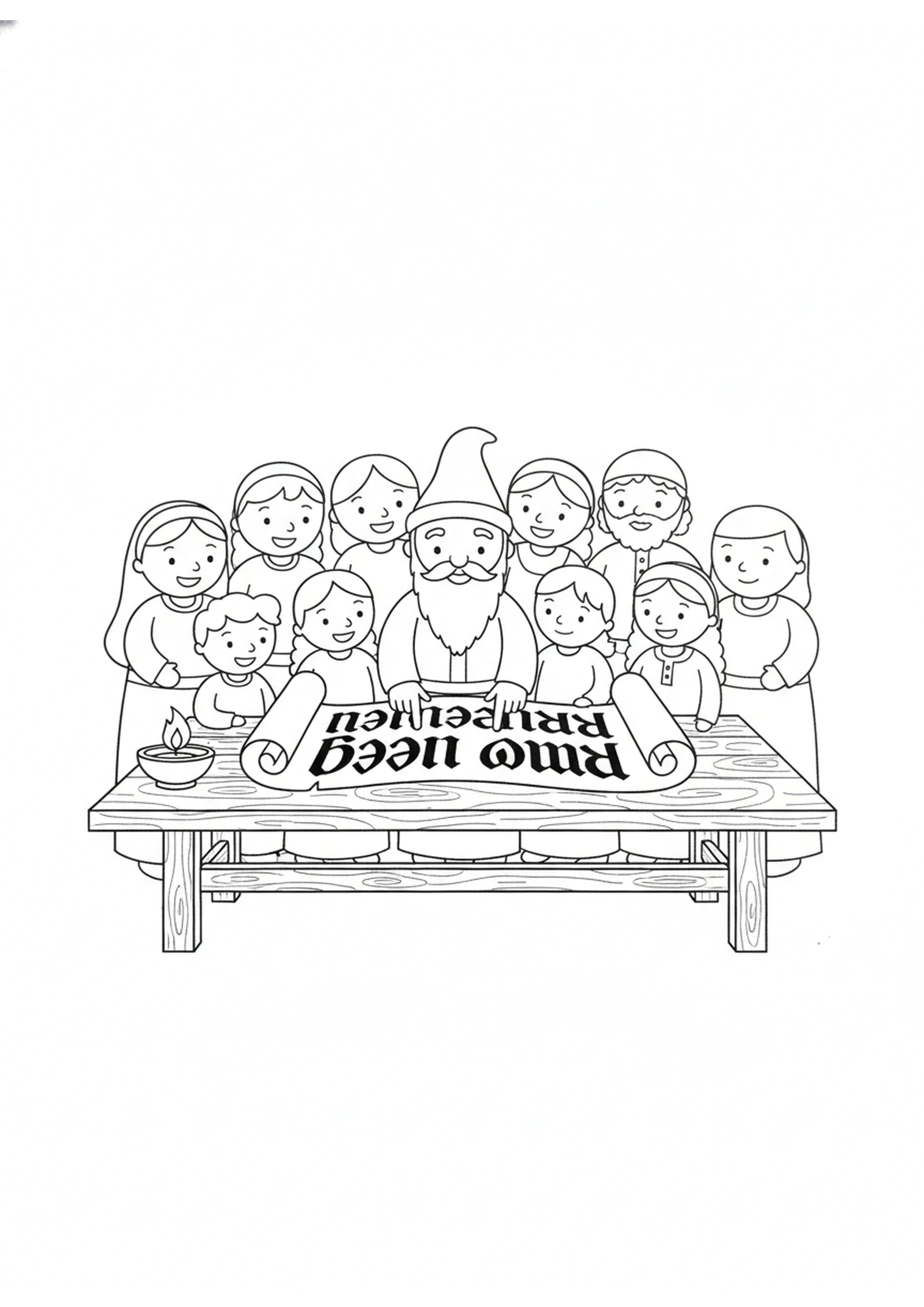 Reading the Scrolls Together — printable Bible coloring page from The Bereans Check the Scriptures