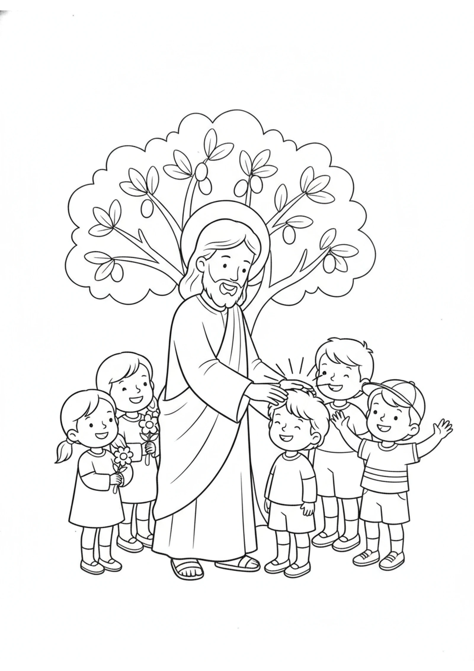 A Special Blessing — printable Bible coloring page from Jesus Blesses the Little Children