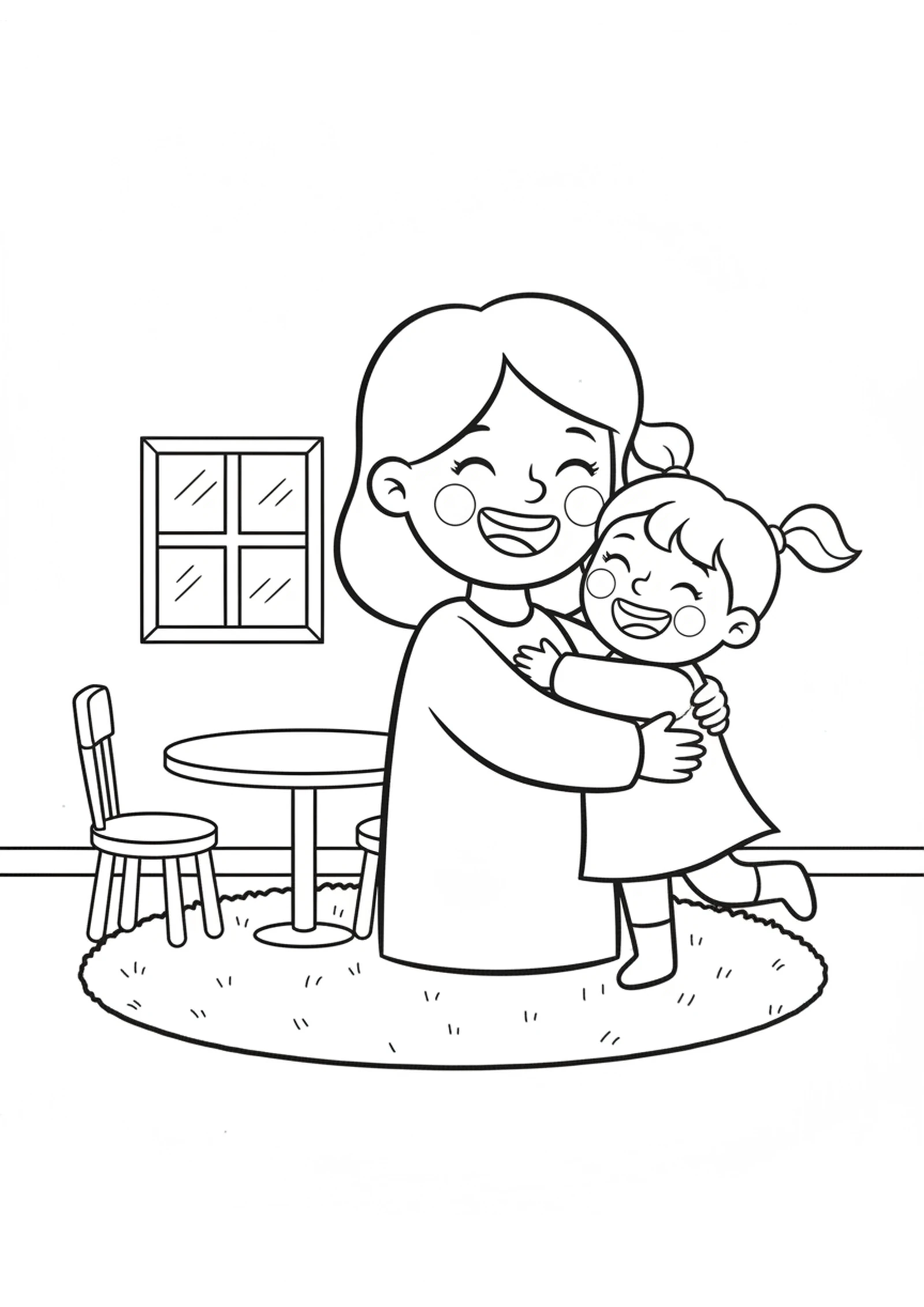 The Little Girl Is Well Again — printable Bible coloring page from The Mother Who Wouldn’t Give Up