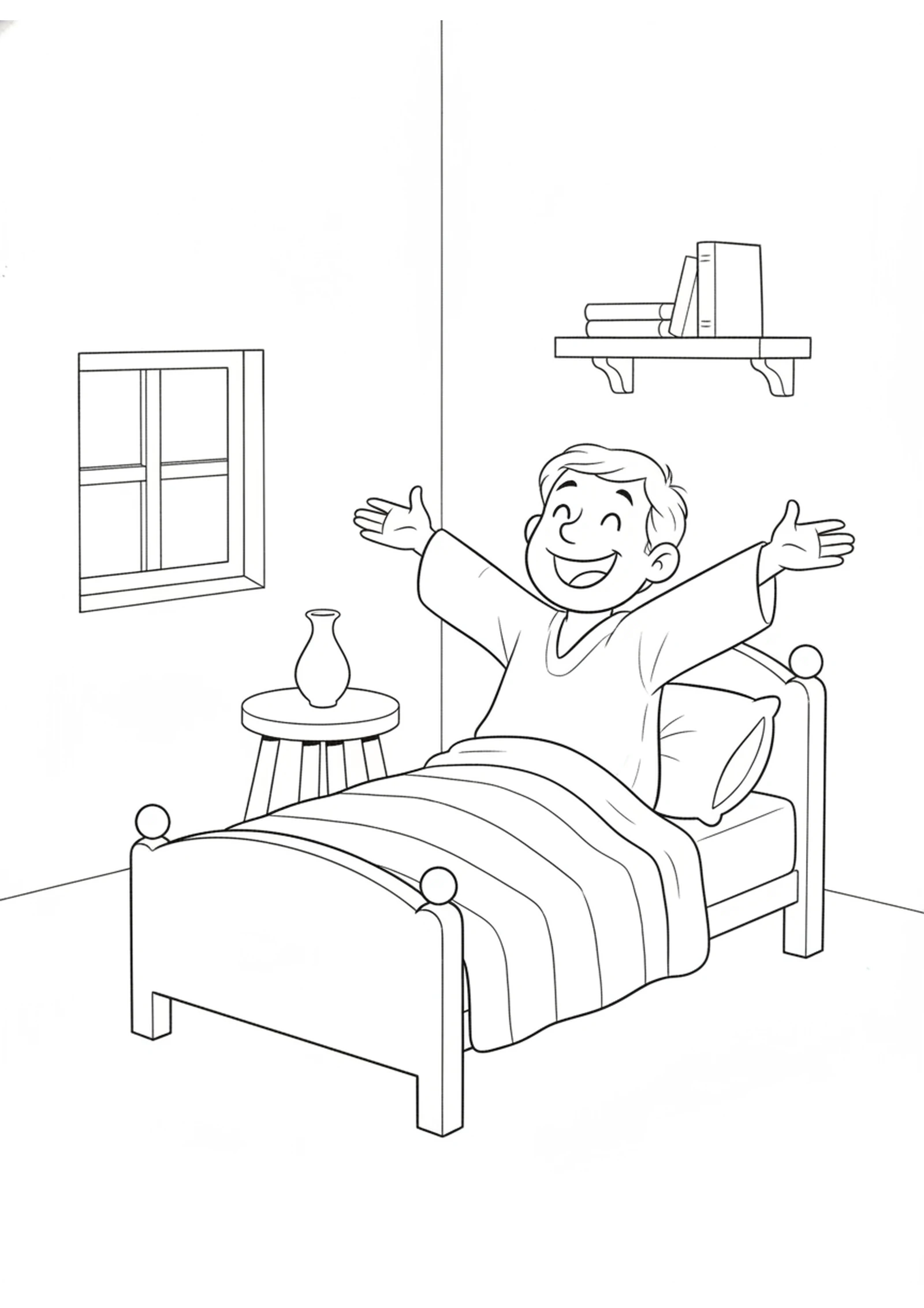 The Servant Is Well Again — printable Bible coloring page from The Centurion’s Servant