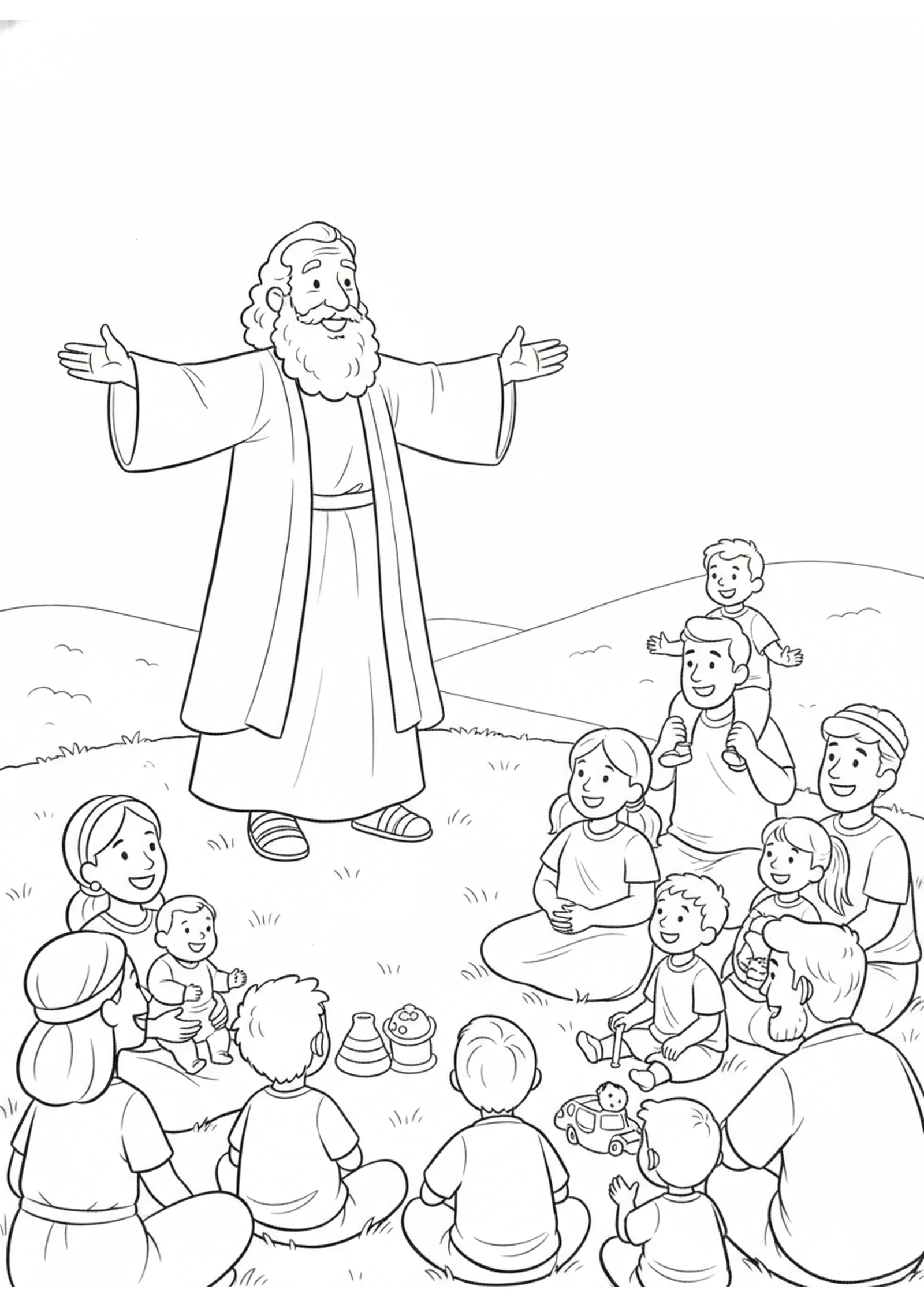 Moses' Last Message — printable Bible coloring page from Choose Life — Moses’ Last Charge