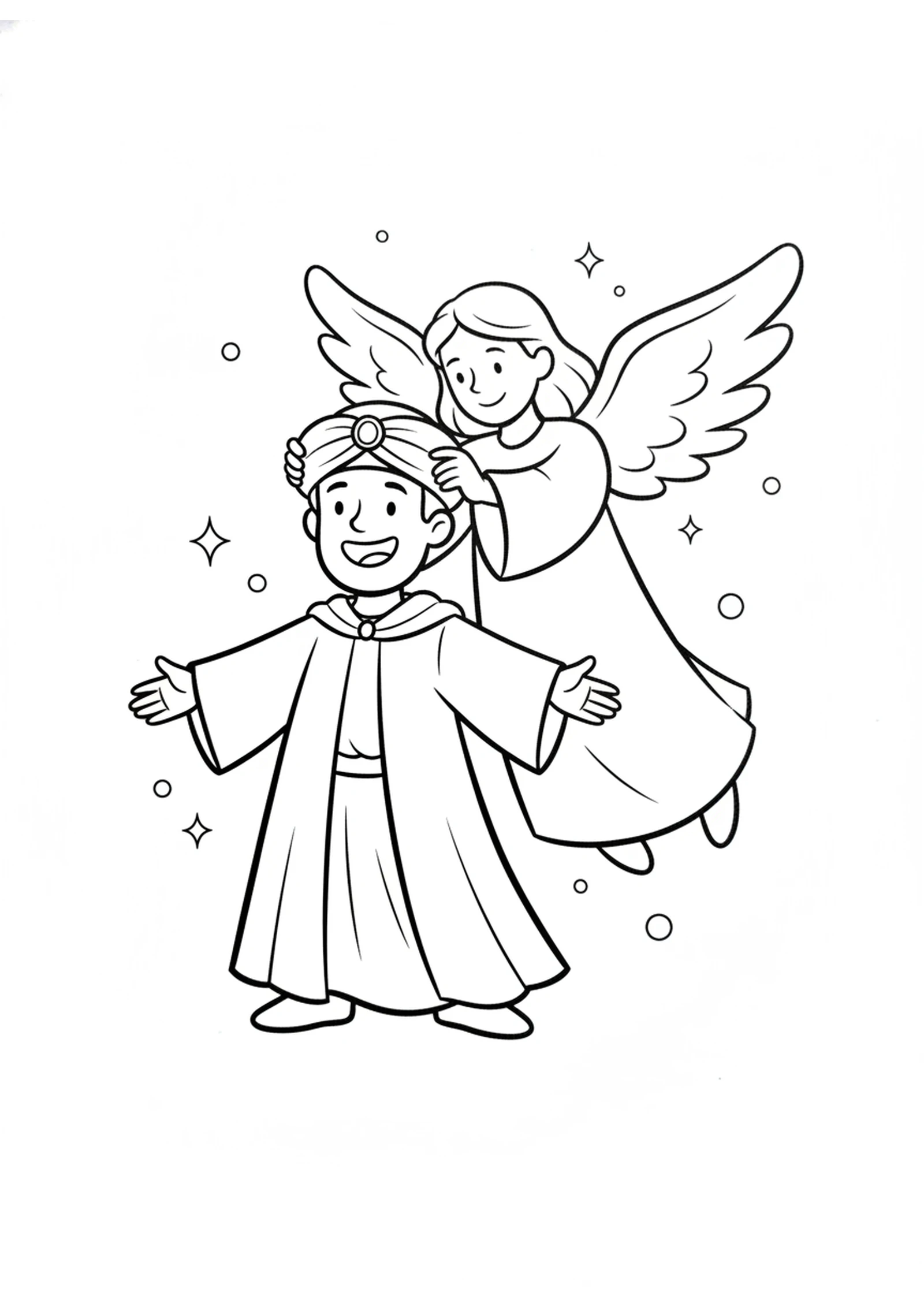Fresh New Clothes and a Clean Turban — printable Bible coloring page from Clean Clothes for the Priest — Zechariah’s Vision
