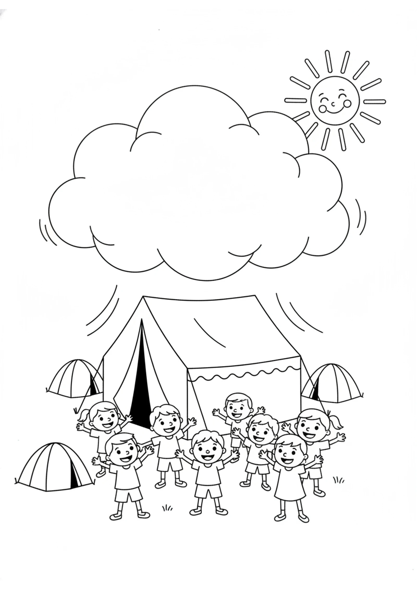 The Glowing Cloud Over the Tent — printable Bible coloring page from The Cloud and the Fire