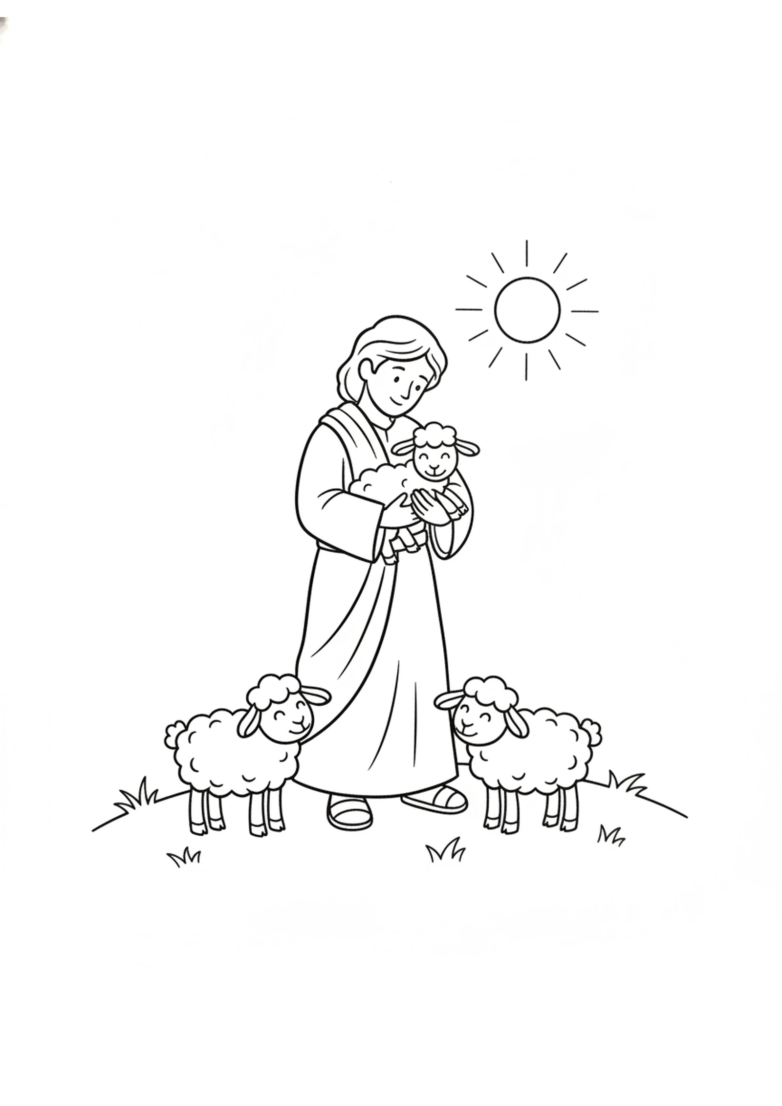 The Good Shepherd Carries a Lamb — printable Bible coloring page from Comfort My People