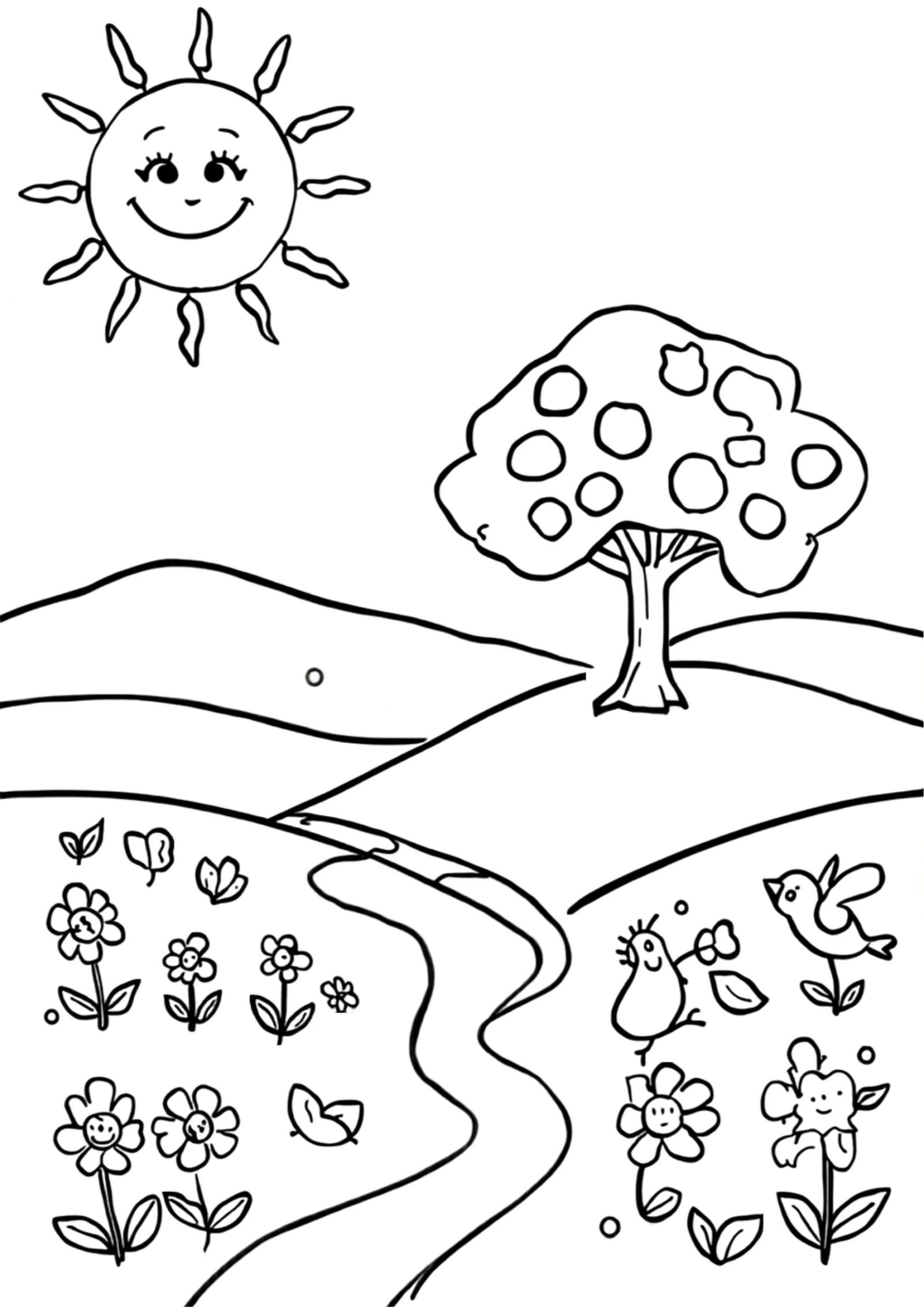God's Wonderful World — printable Bible coloring page from The World God Made