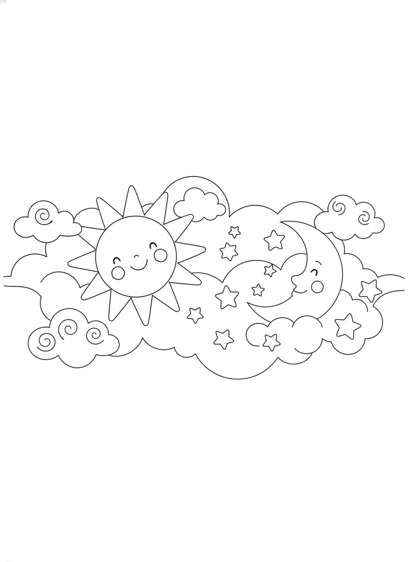 The Sun, Moon and Stars — printable Bible coloring page from The World God Made