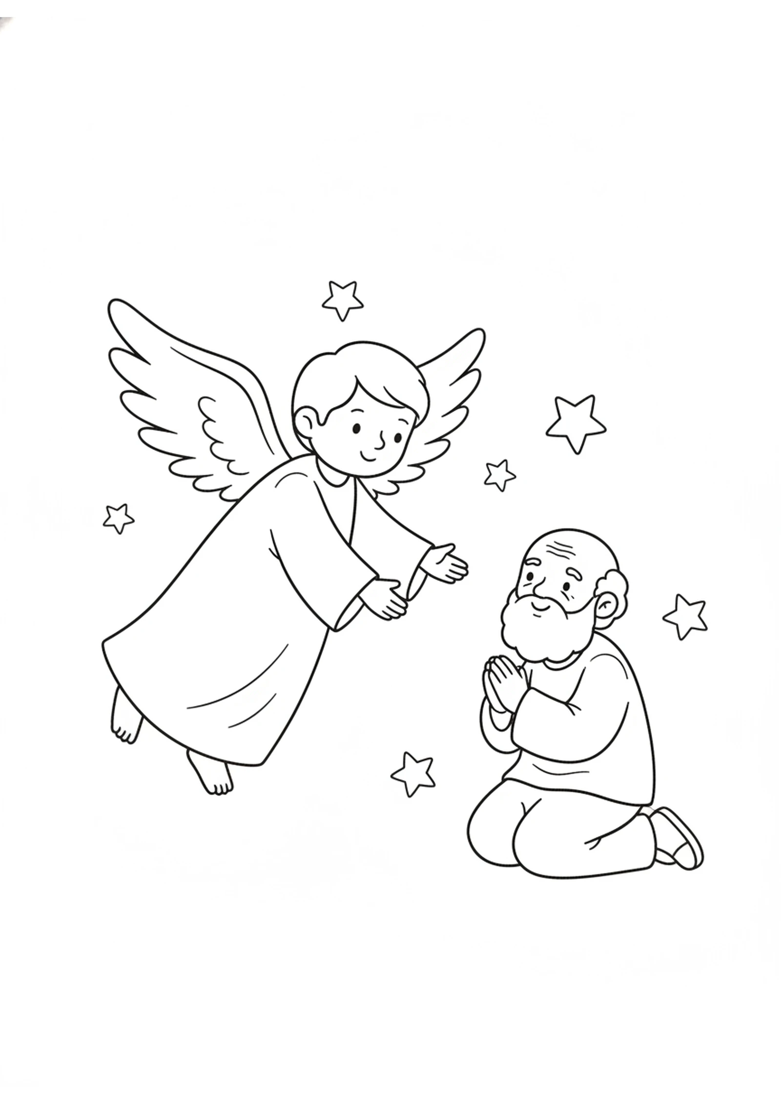 Gabriel Brings the Message — printable Bible coloring page from Daniel’s Prayer and the Angel Gabriel