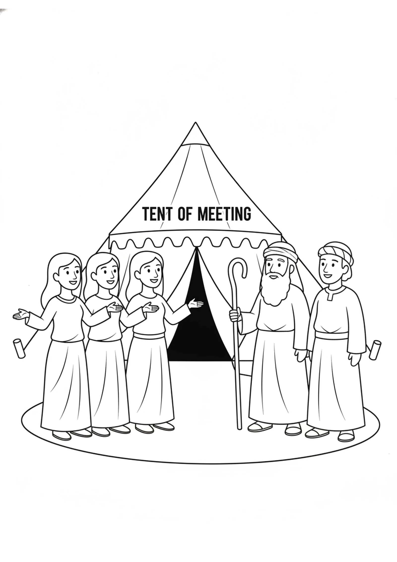 Speaking to Moses — printable Bible coloring page from The Daughters of Zelophehad Speak Up