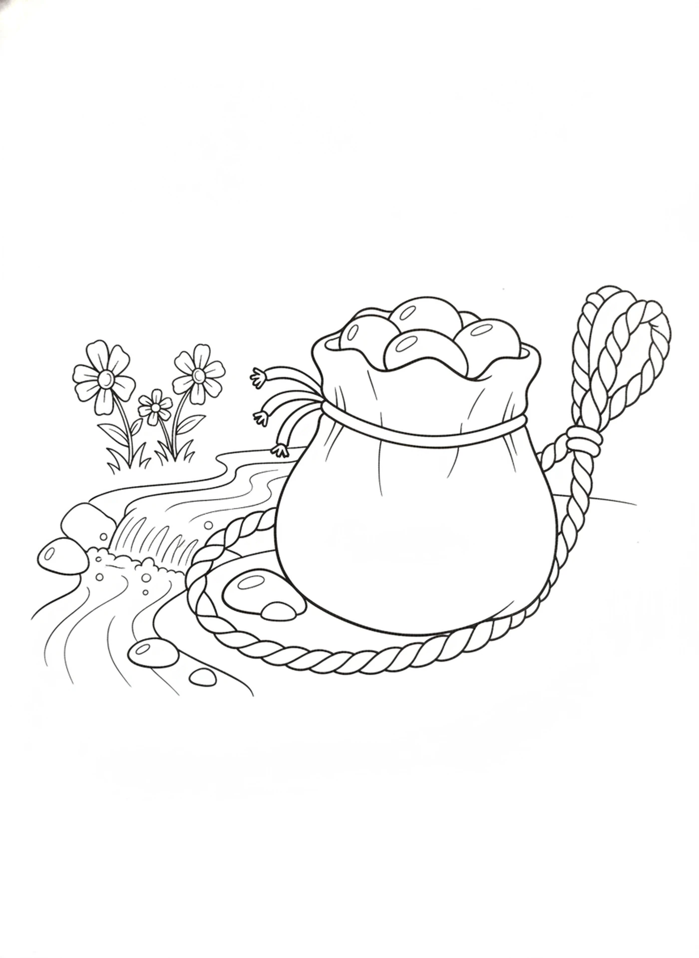 Five Smooth Stones — printable Bible coloring page from David & Goliath