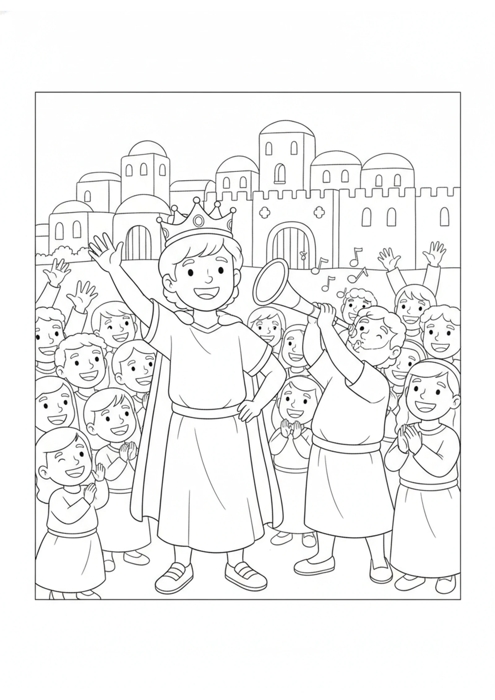 David is Crowned King — printable Bible coloring page from David Becomes King