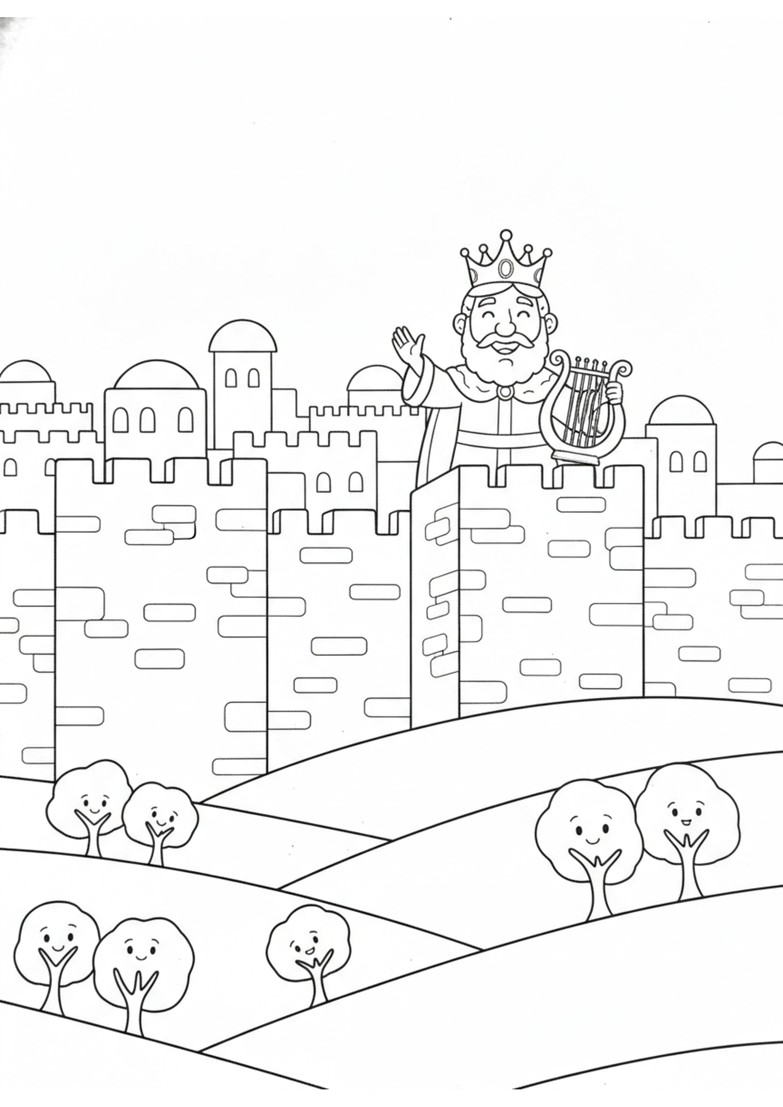 The City of David — printable Bible coloring page from David Becomes King