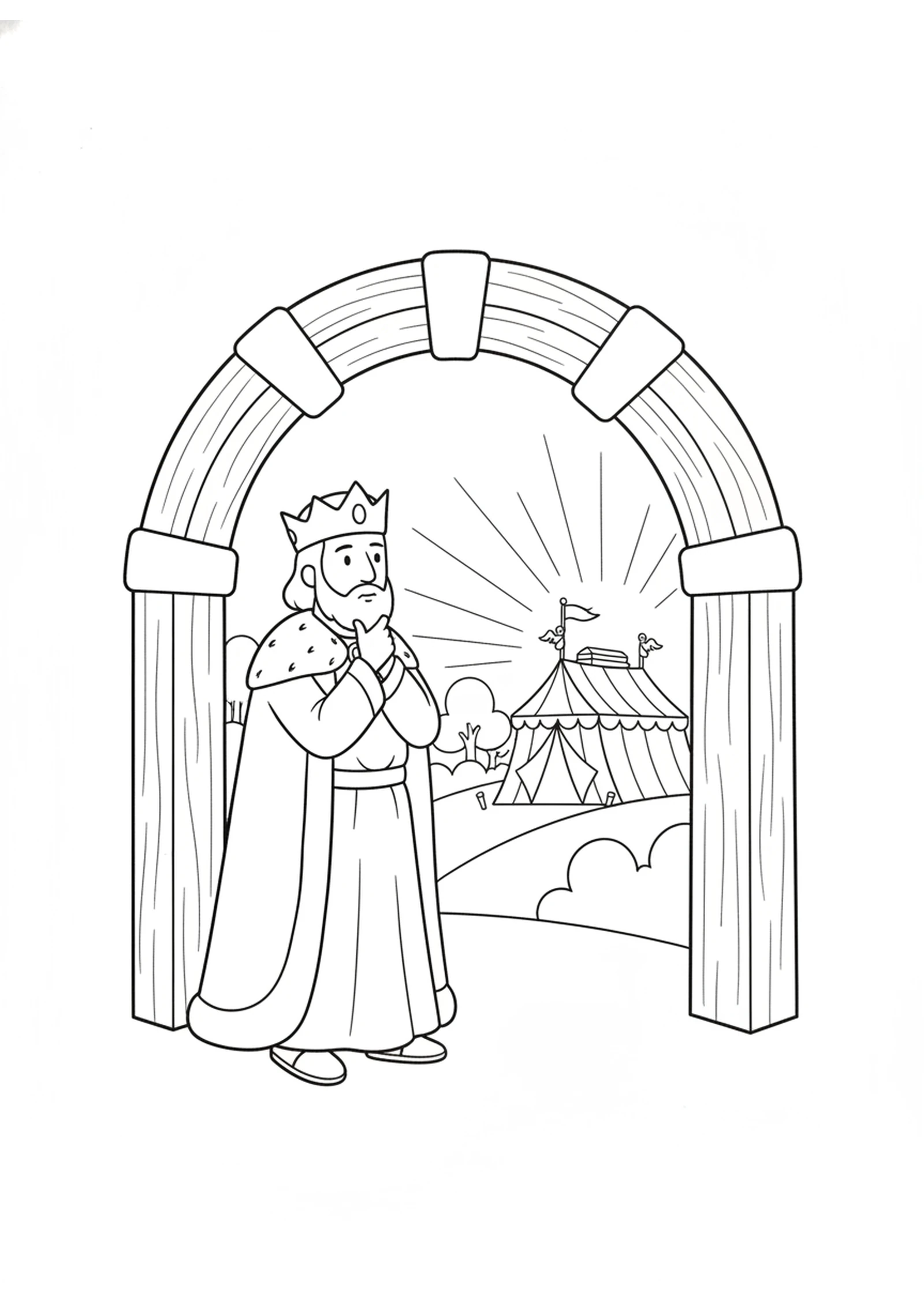 David in His Cedar Palace — printable Bible coloring page from God’s Great Promise to David