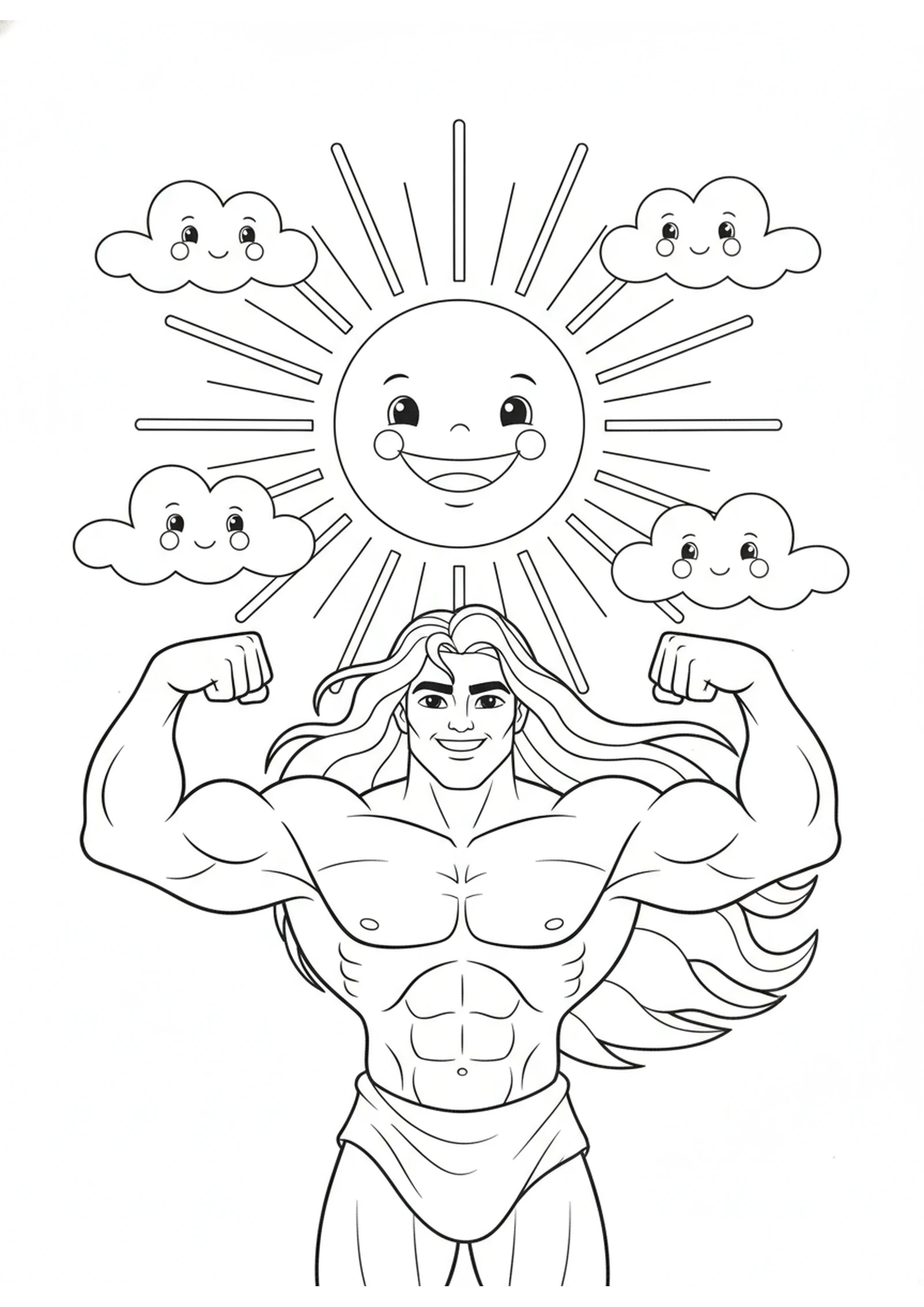 Samson's Great Strength — printable Bible coloring page from Samson and Delilah — Strength Lost and Found
