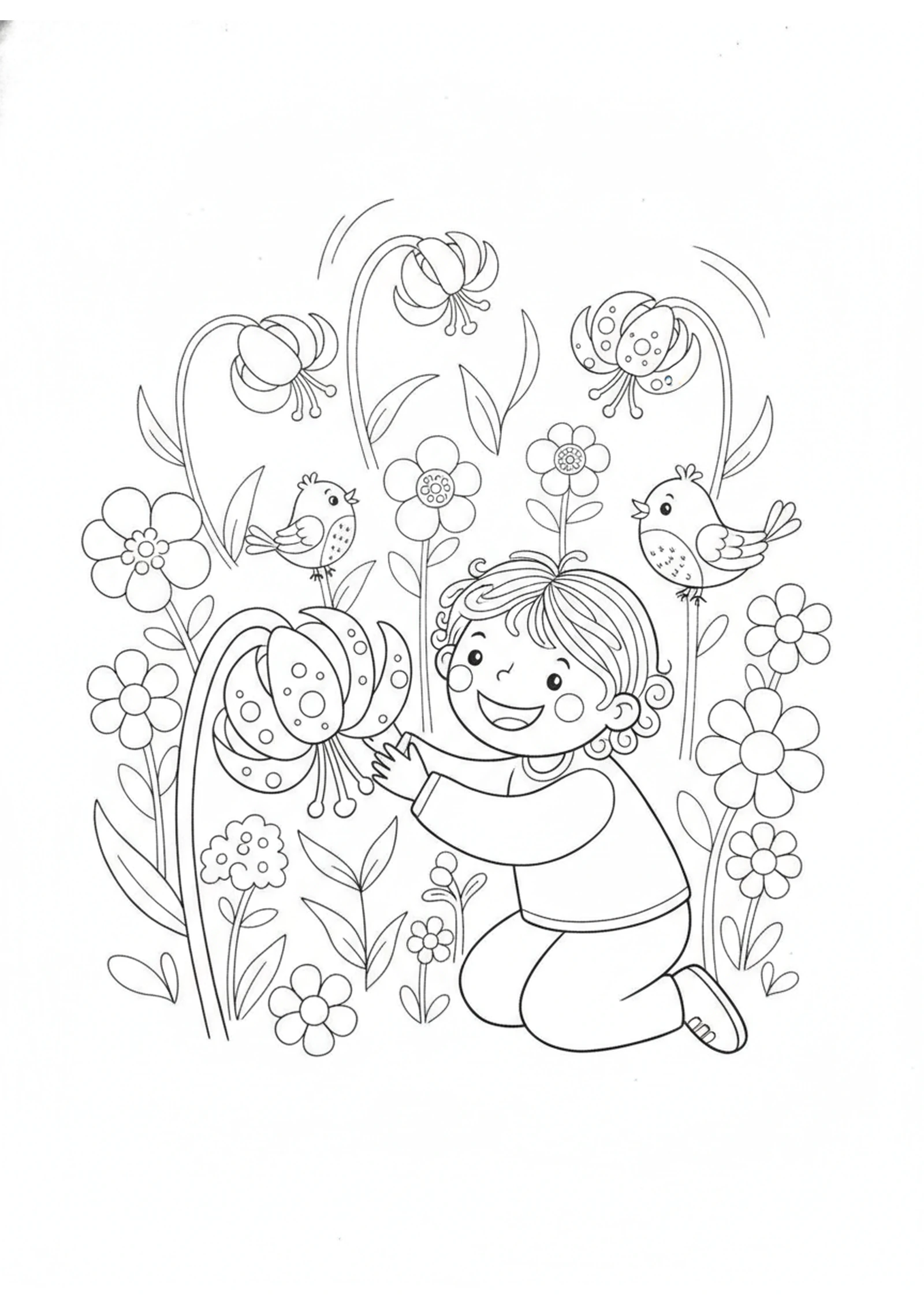 The Field of Lilies — printable Bible coloring page from Do Not Worry — The Birds and Lilies