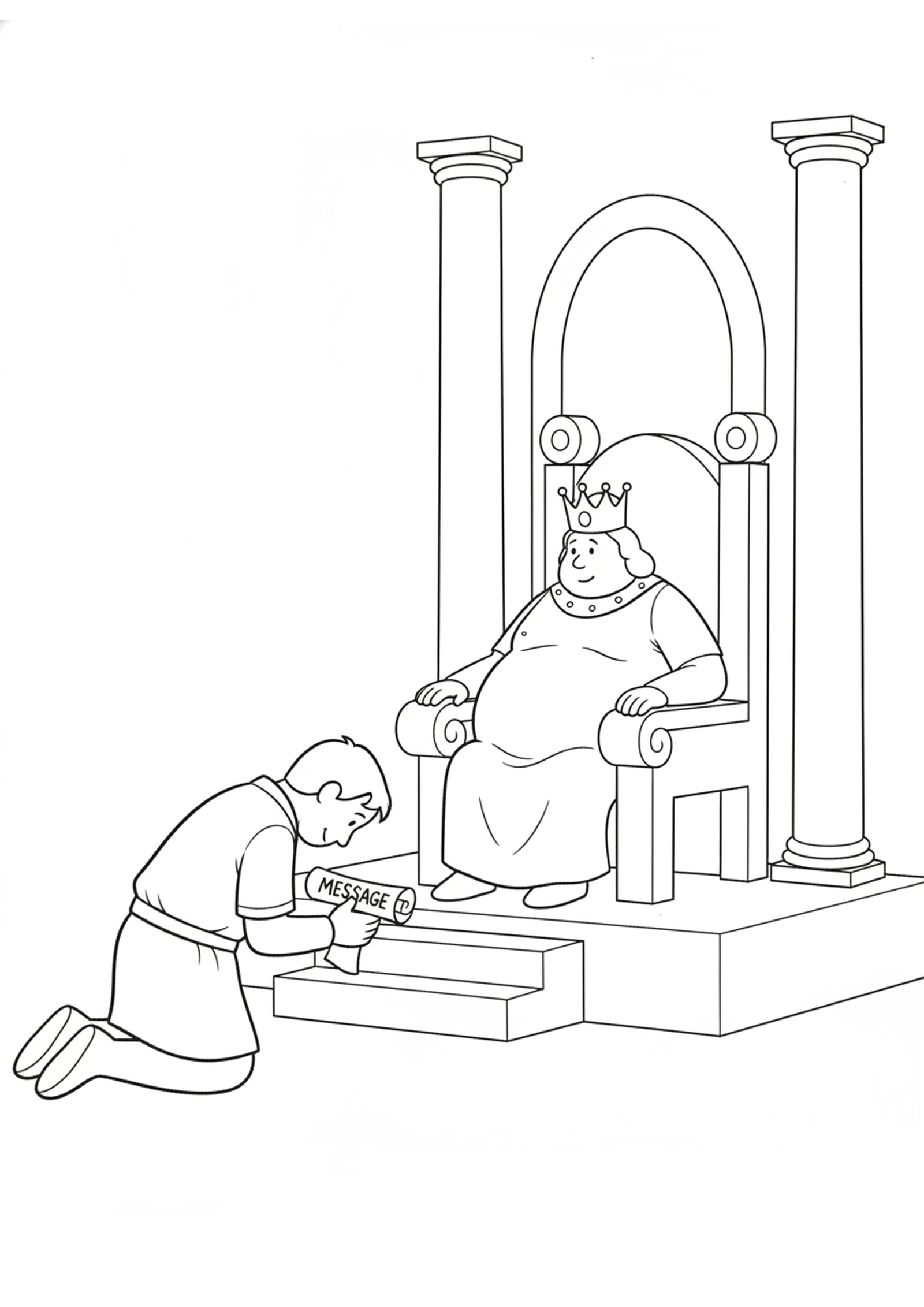 Ehud's Secret Message — printable Bible coloring page from Ehud, the Left-Handed Judge