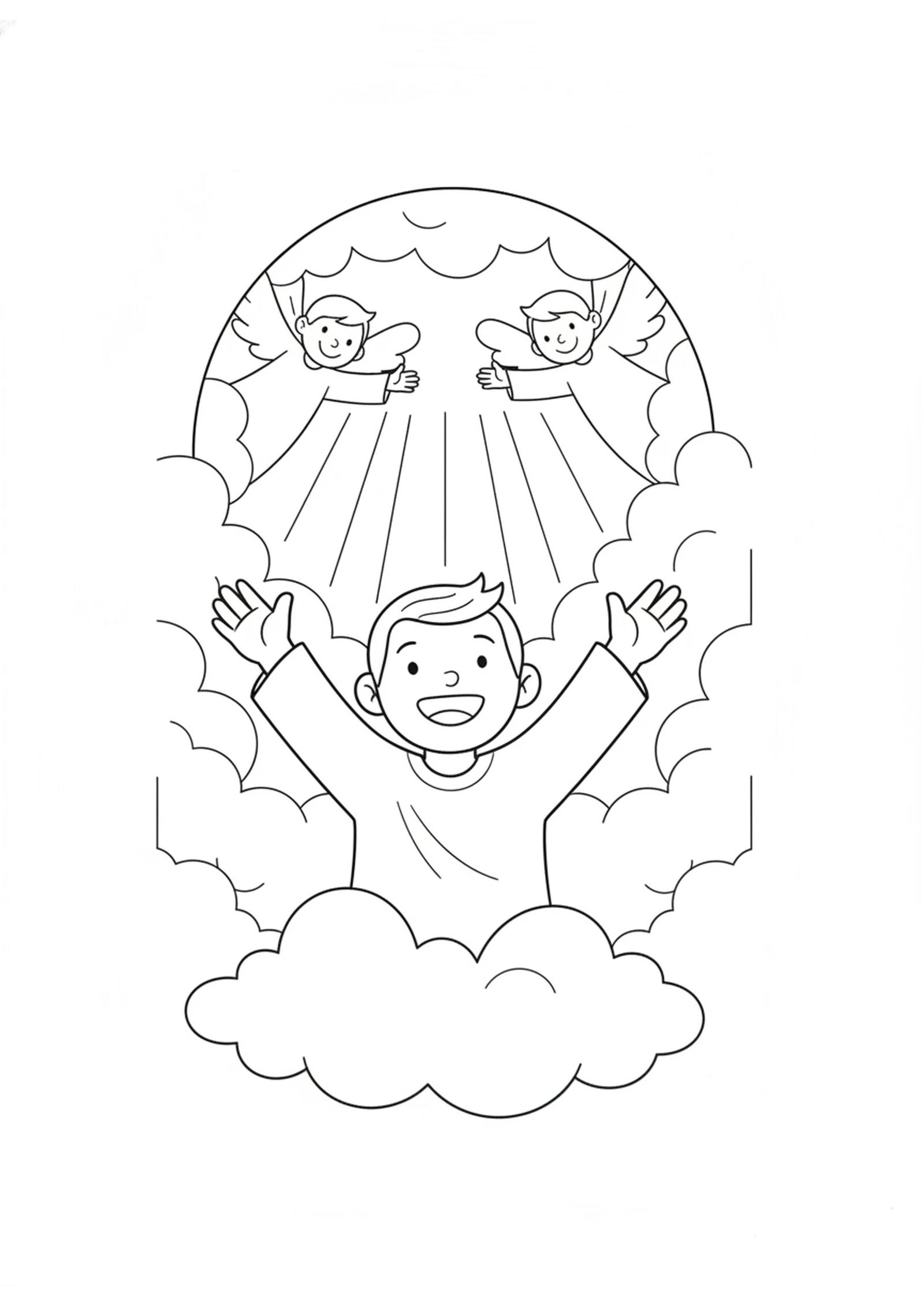 God Takes Enoch Home — printable Bible coloring page from Enoch Walks with God