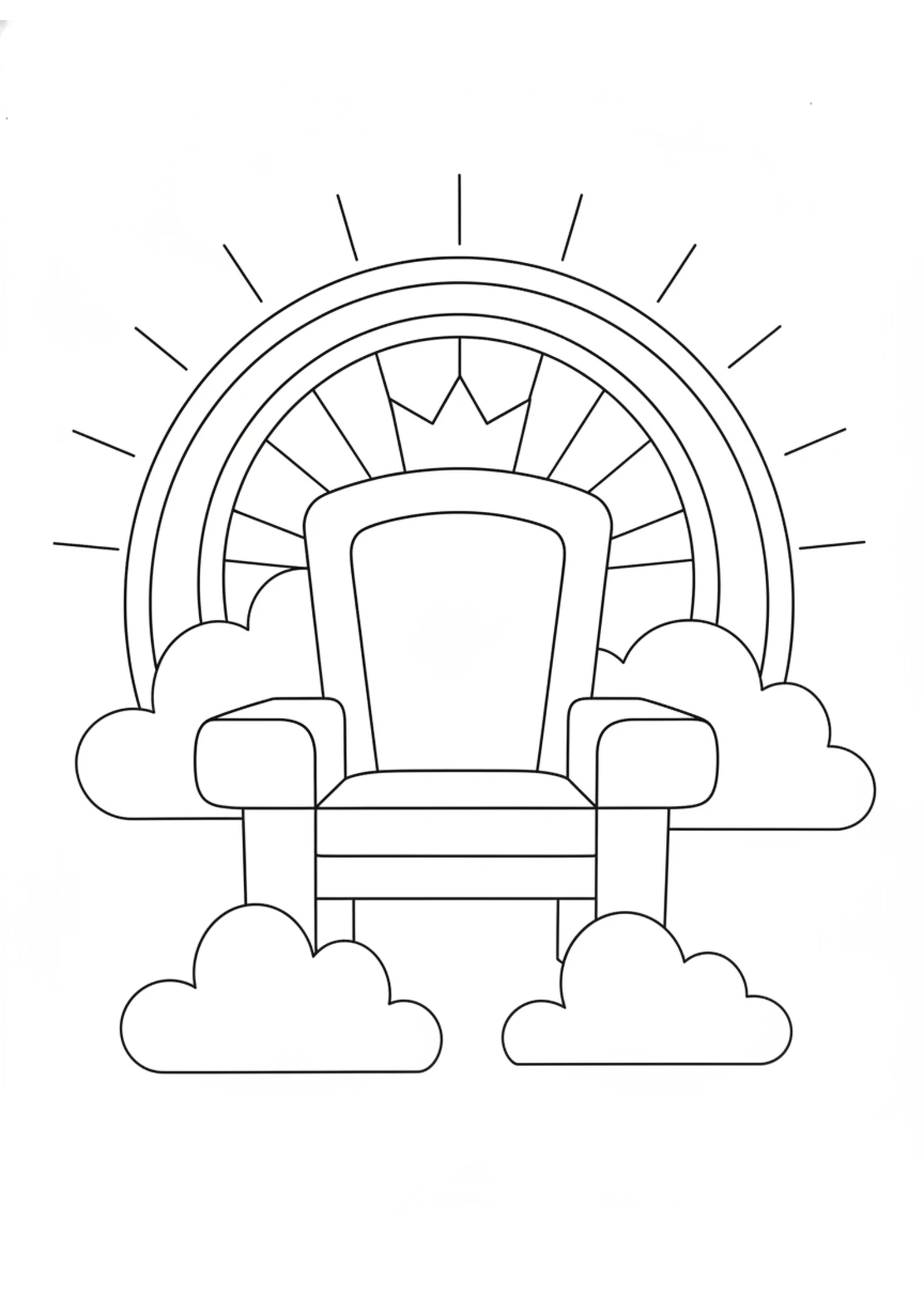 The Shining Throne and Rainbow — printable Bible coloring page from Ezekiel Sees God’s Glory