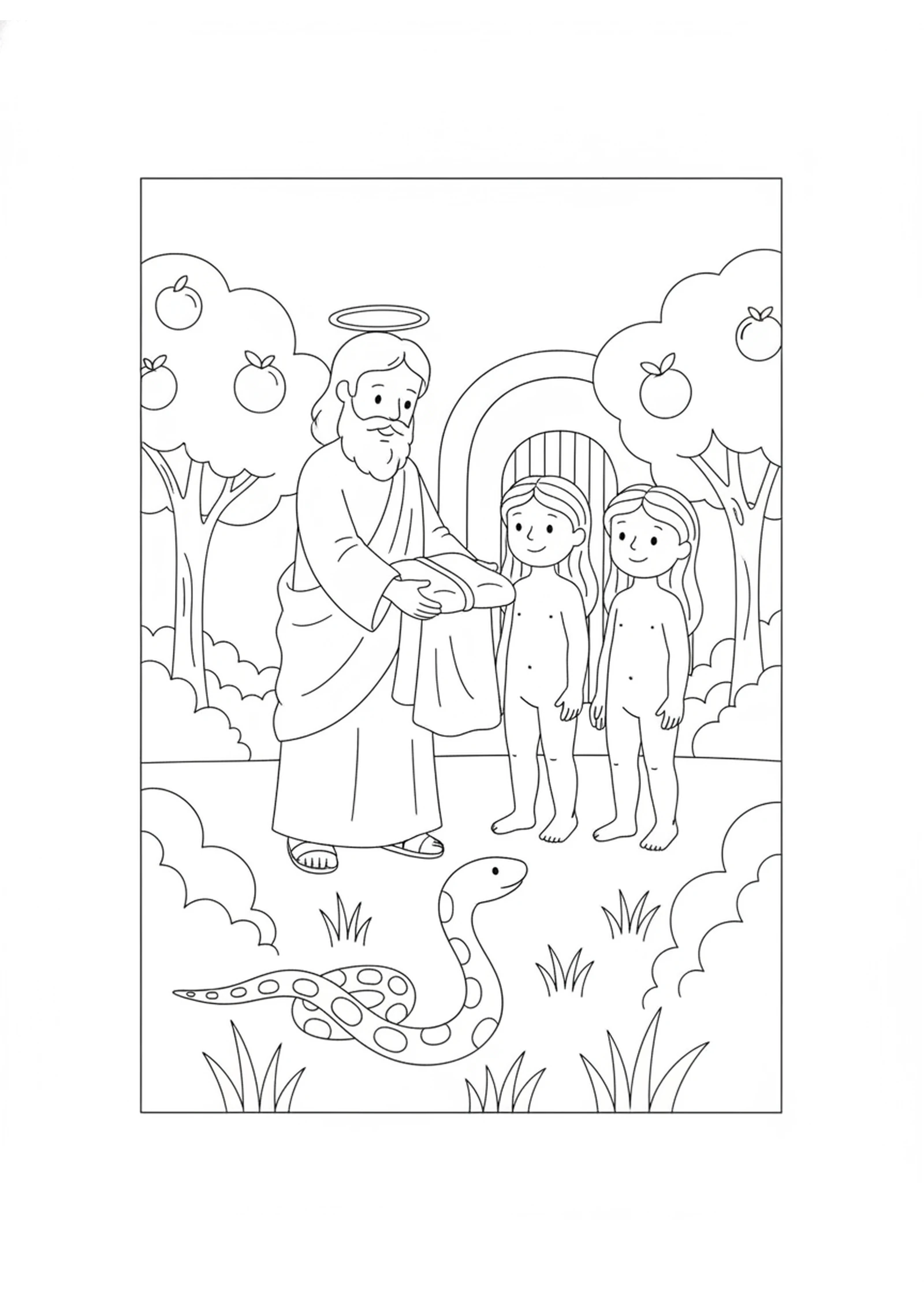 God's Kind Promise — printable Bible coloring page from The Fall — The Day Everything Changed