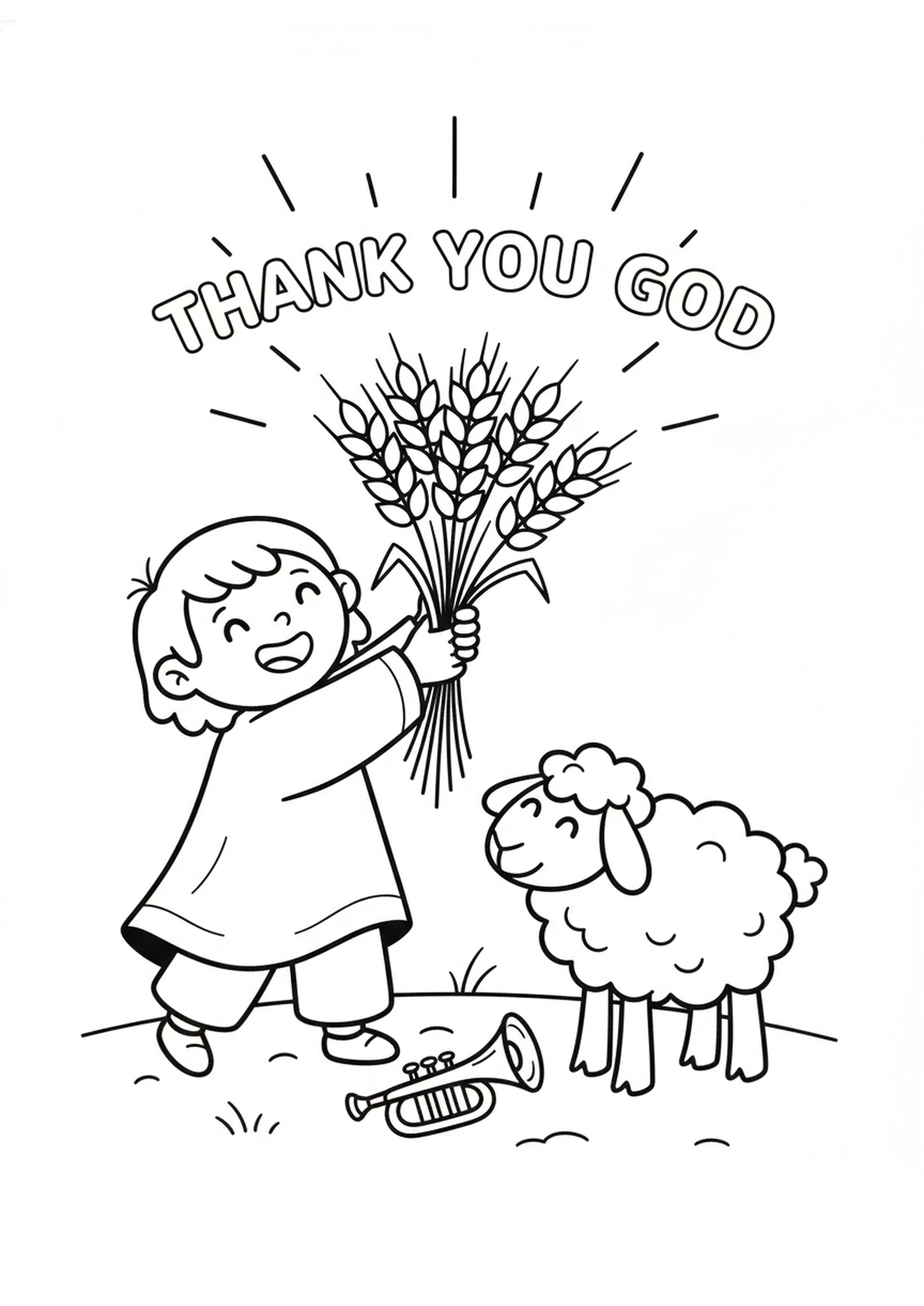 The Harvest Thank You — printable Bible coloring page from God’s Special Festivals