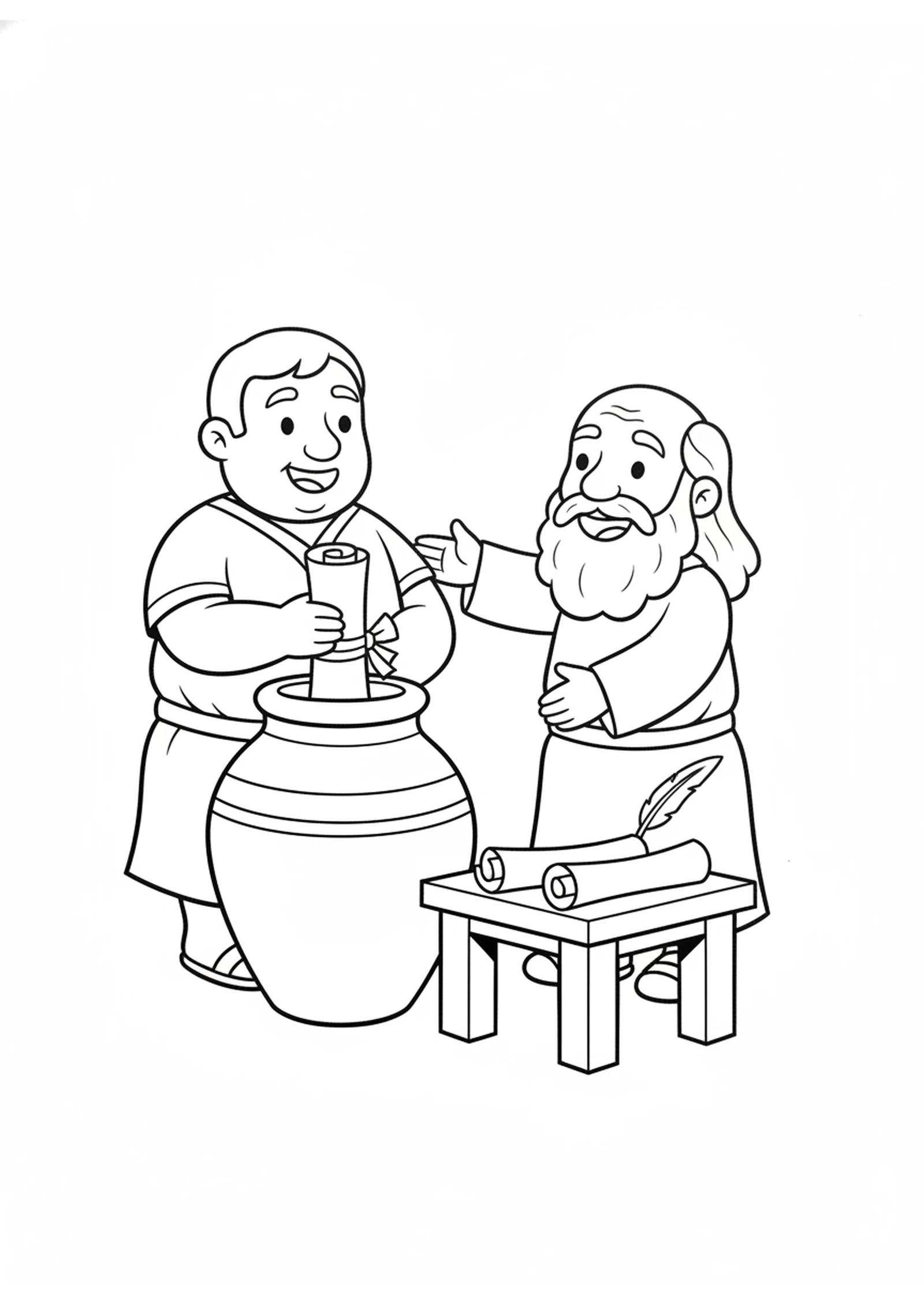 The Papers in the Clay Jar — printable Bible coloring page from Jeremiah Buys a Field of Hope