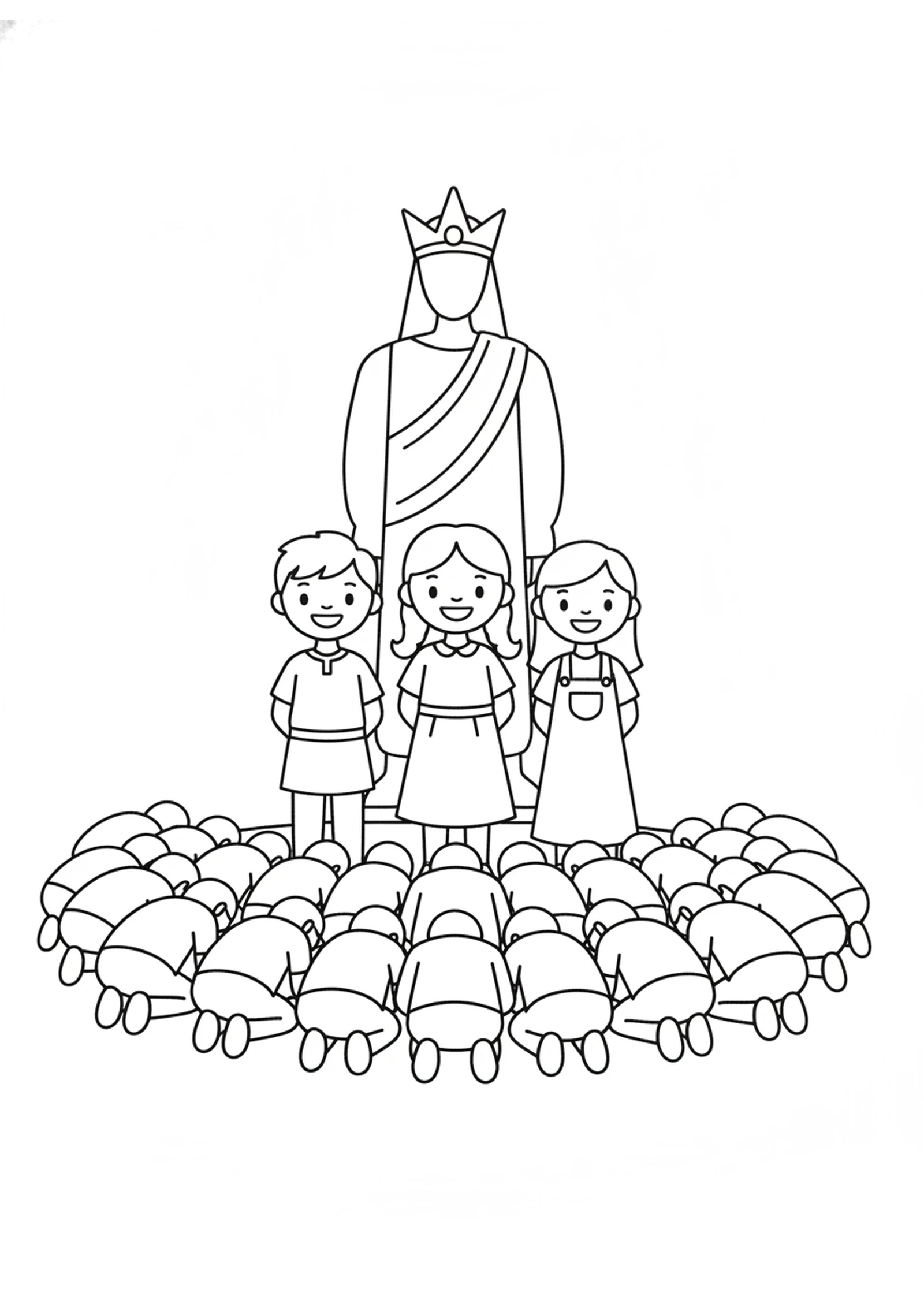 Standing Tall and Brave — printable Bible coloring page from The Fiery Furnace — The Fourth Man