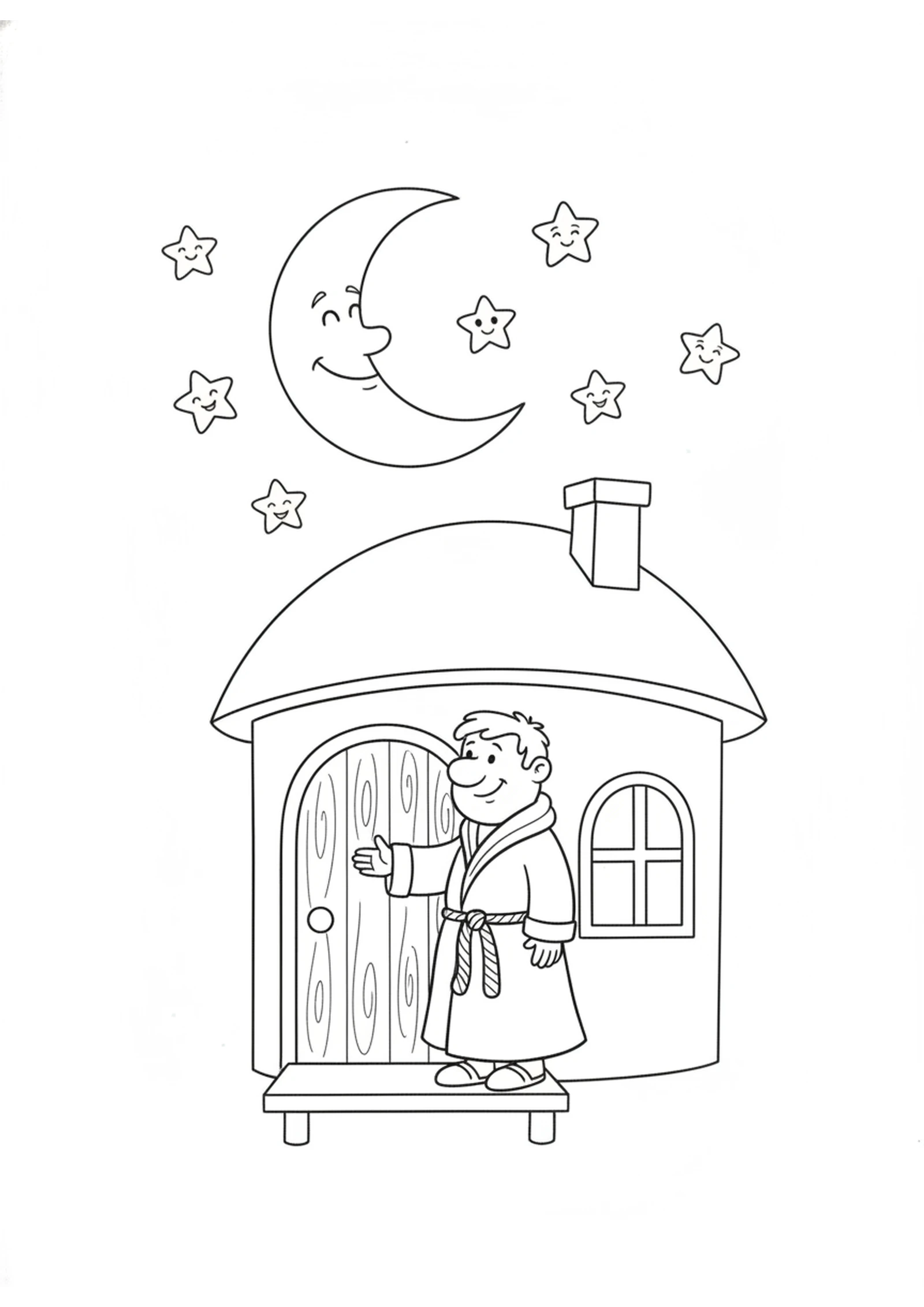 Knocking at Midnight — printable Bible coloring page from The Friend at Midnight