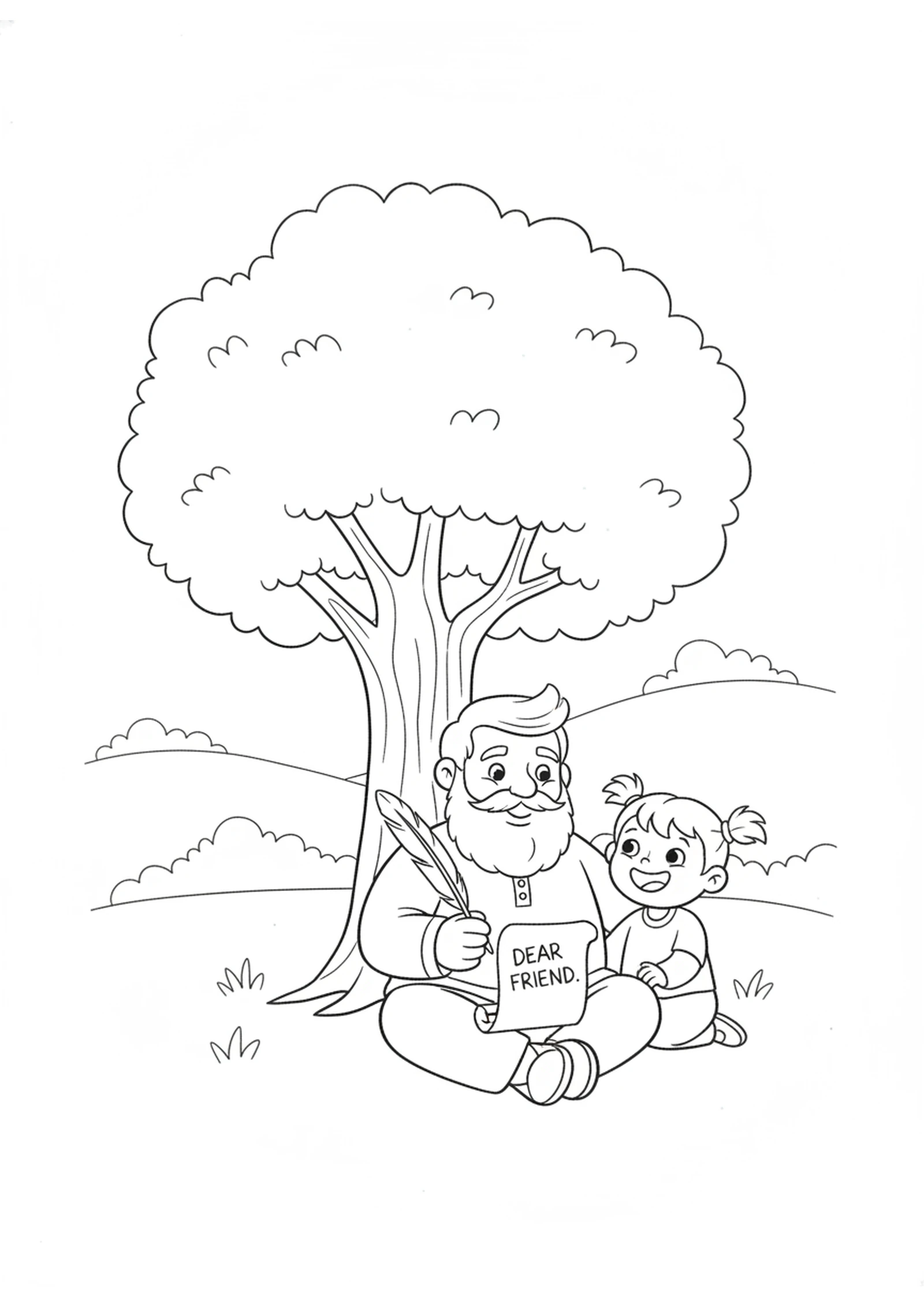 Paul Writes His Letter — printable Bible coloring page from The Fruit of the Spirit