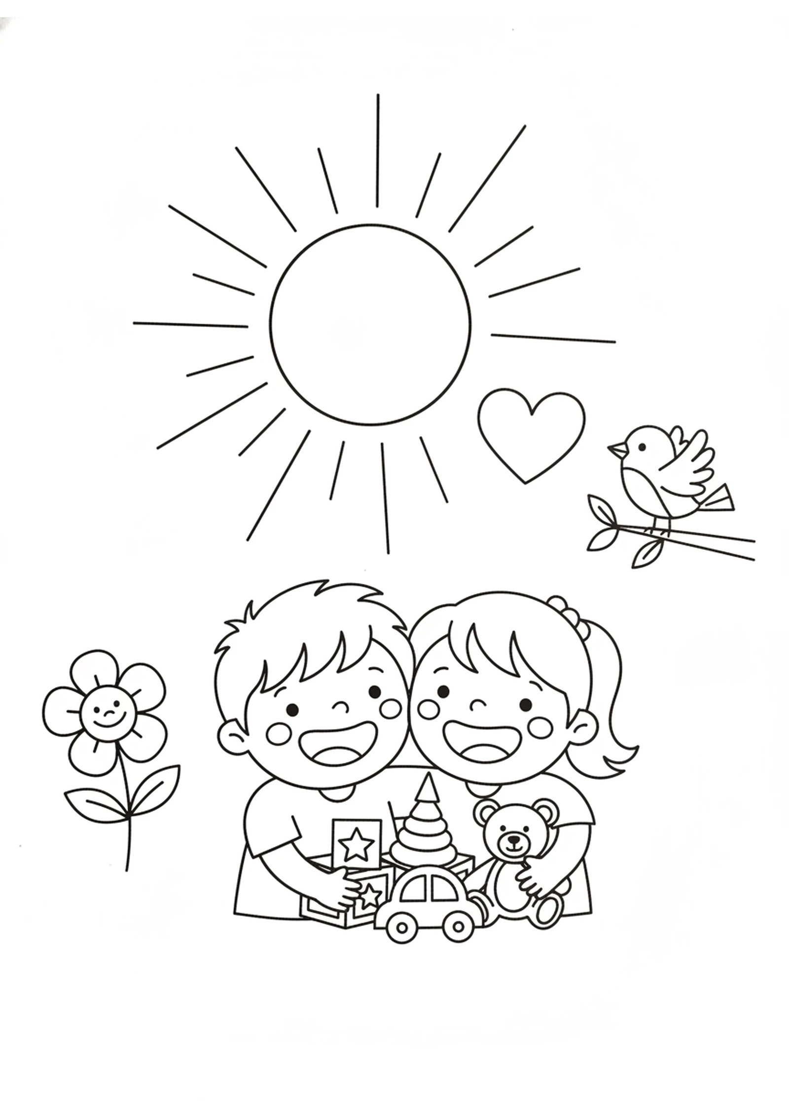 Sharing God's Love — printable Bible coloring page from God Is Love
