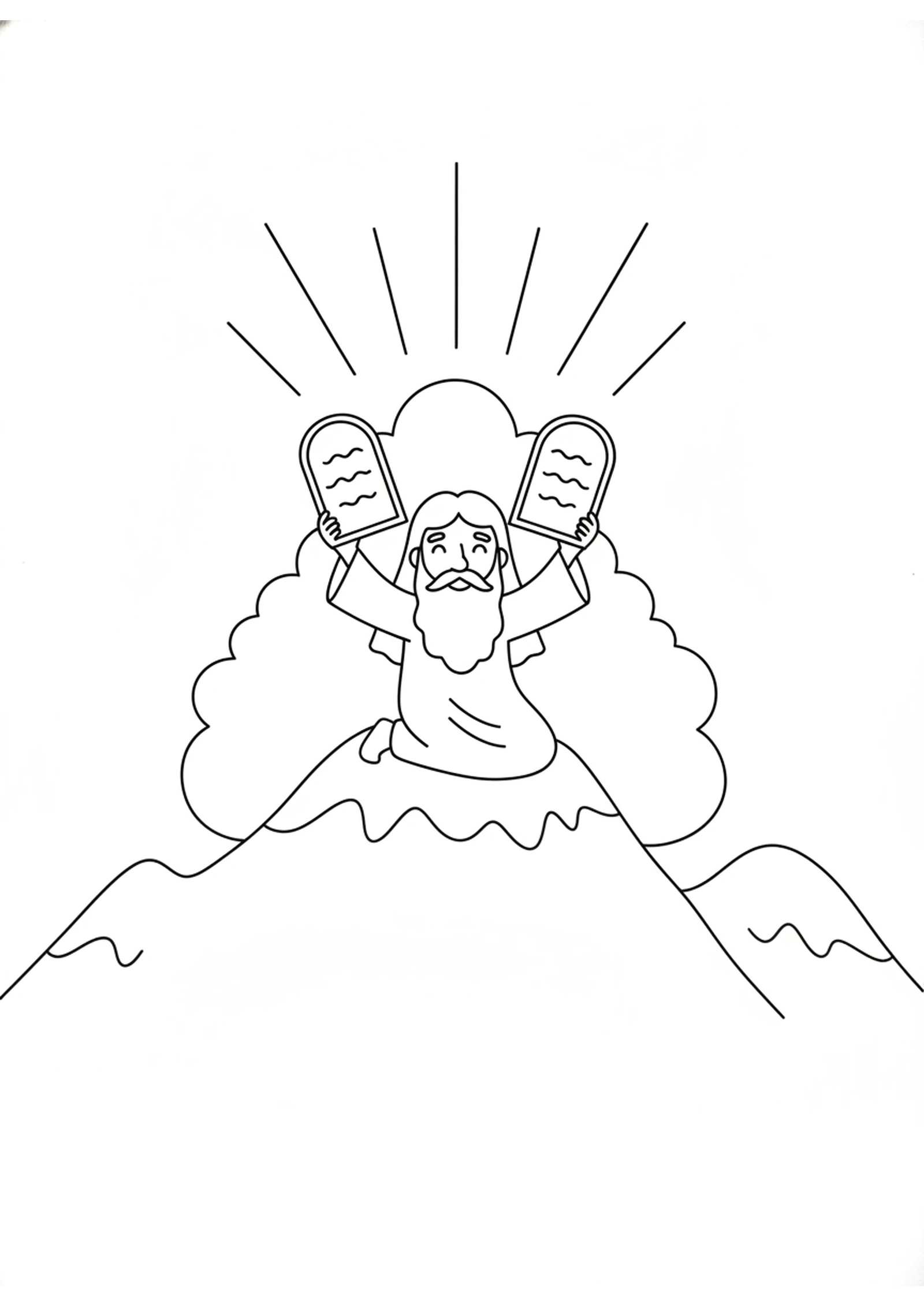 Moses on the Mountain — printable Bible coloring page from The Golden Calf