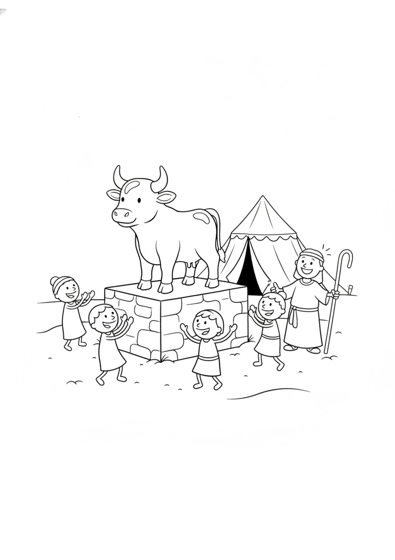 The Golden Calf — printable Bible coloring page from The Golden Calf