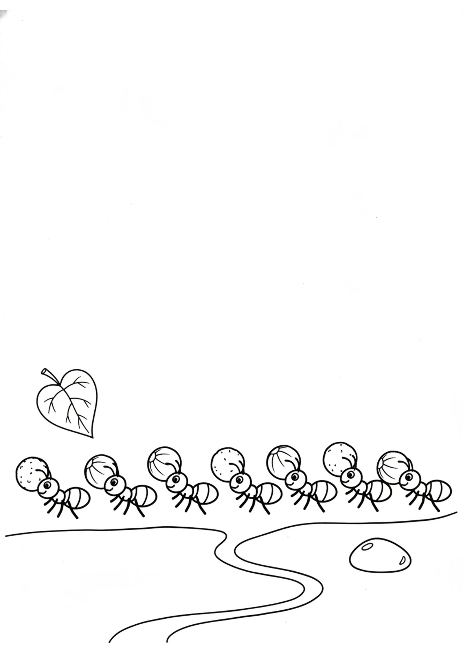 The Busy Little Ants — printable Bible coloring page from Go to the Ant — Wisdom from Small Creatures
