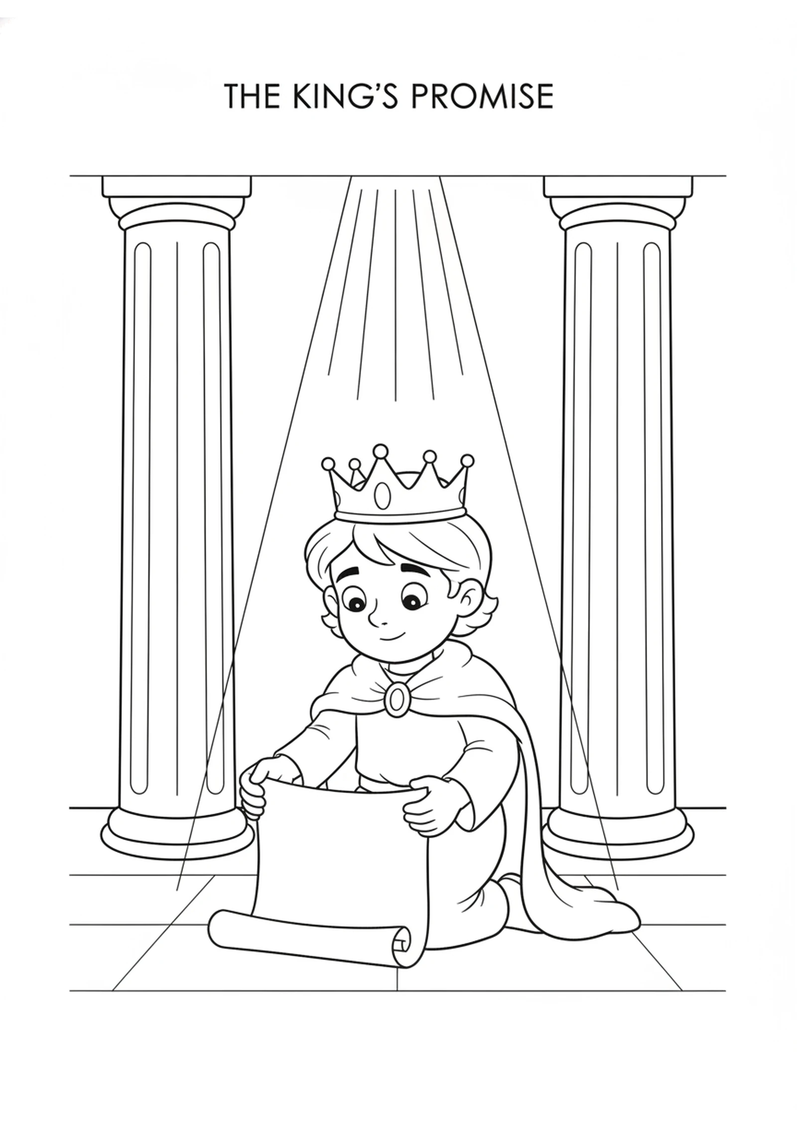 Hezekiah Spreads the Letter Before God — printable Bible coloring page from Hezekiah Spreads the Letter Before God