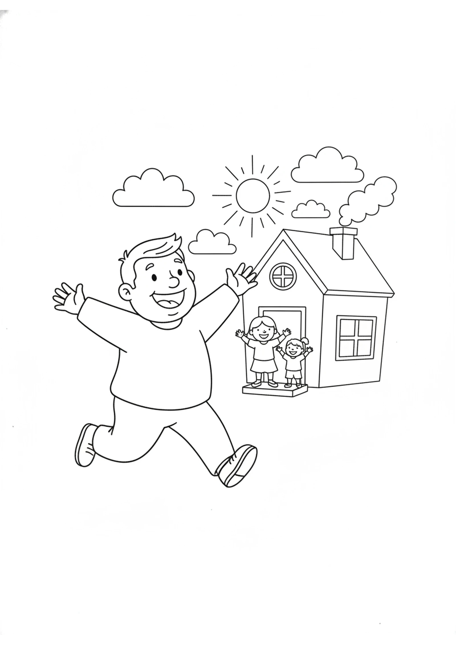 Running Home with Joy — printable Bible coloring page from The Hidden Treasure