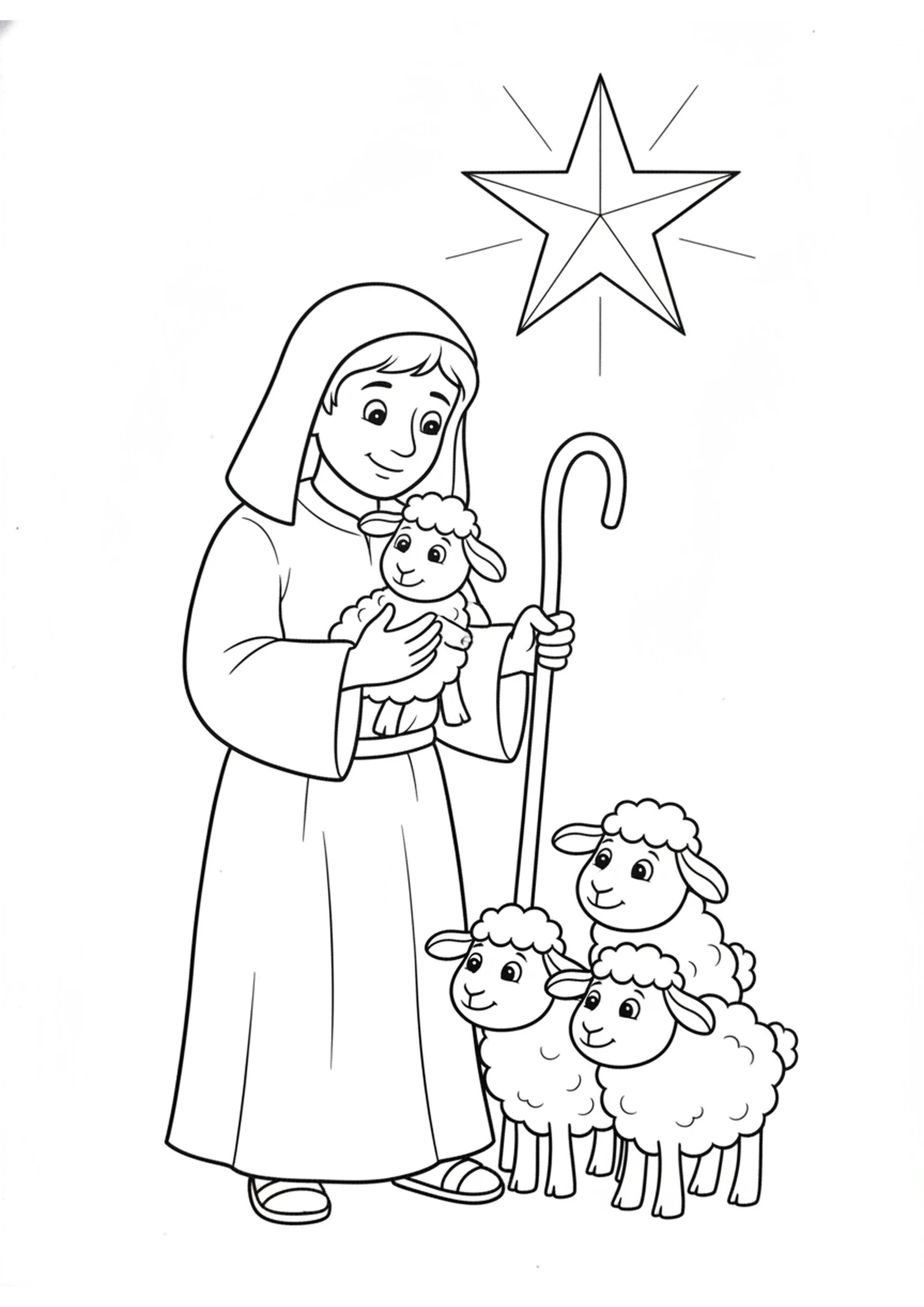 The Promised Savior, the Good Shepherd — printable Bible coloring page from Isaiah Foretells the Savior