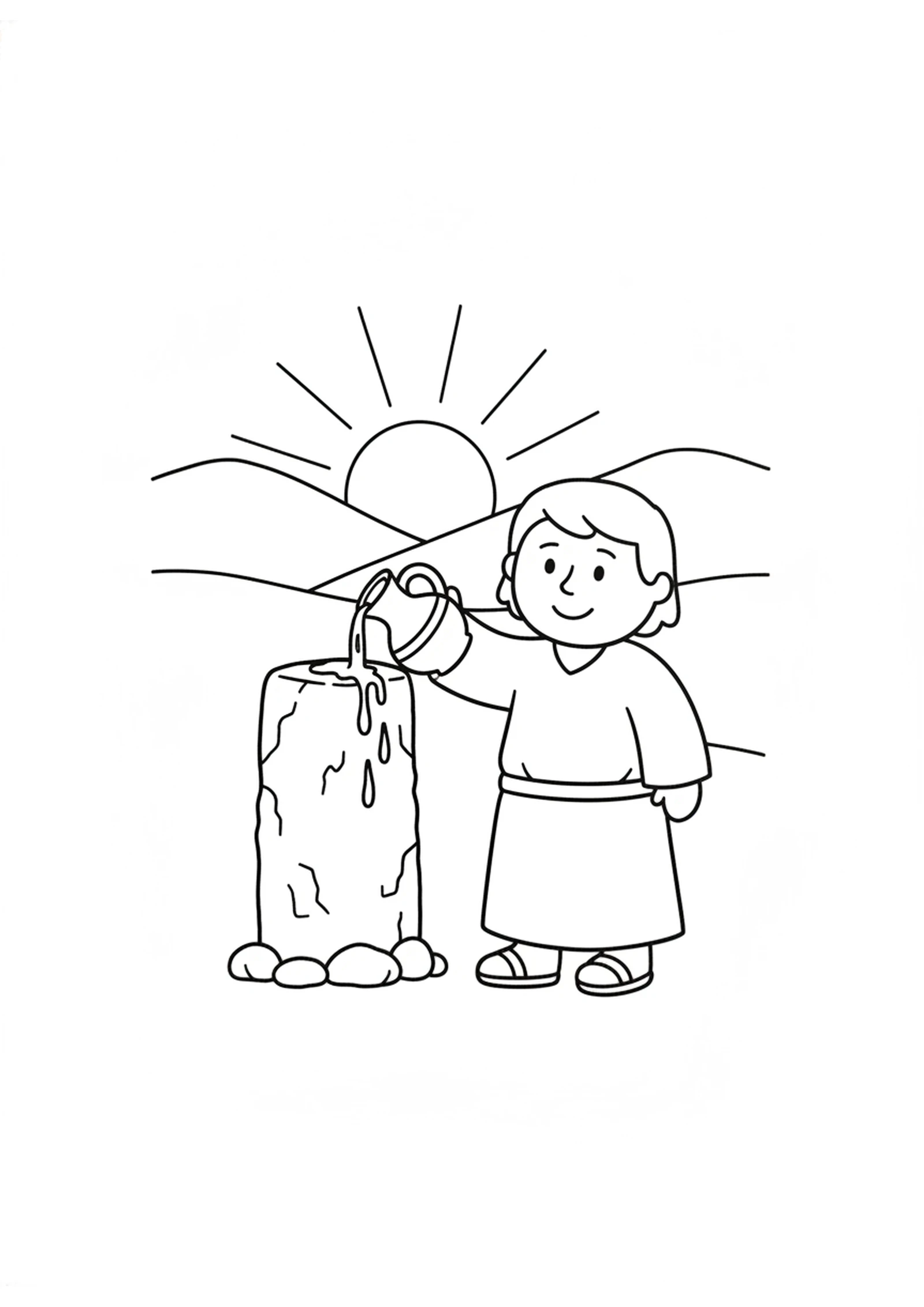 The Stone at Bethel — printable Bible coloring page from Jacob’s Ladder
