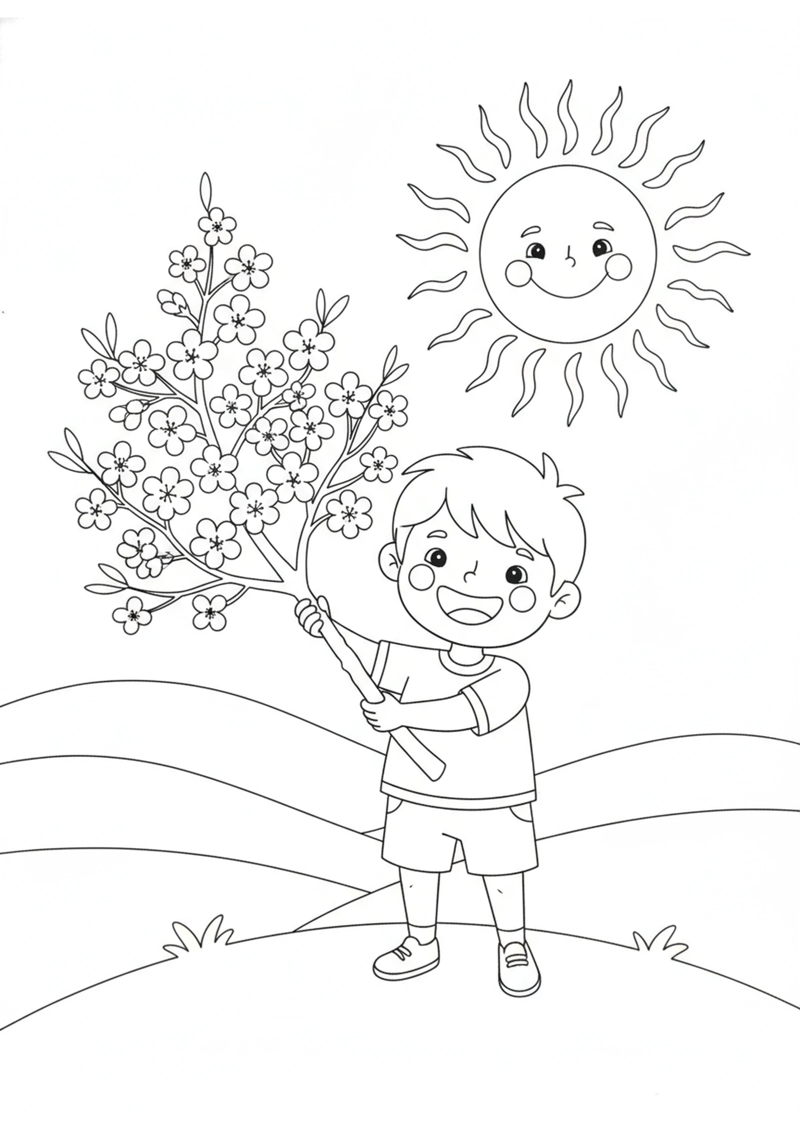 The Blossoming Almond Branch — printable Bible coloring page from Jeremiah, the Young Prophet