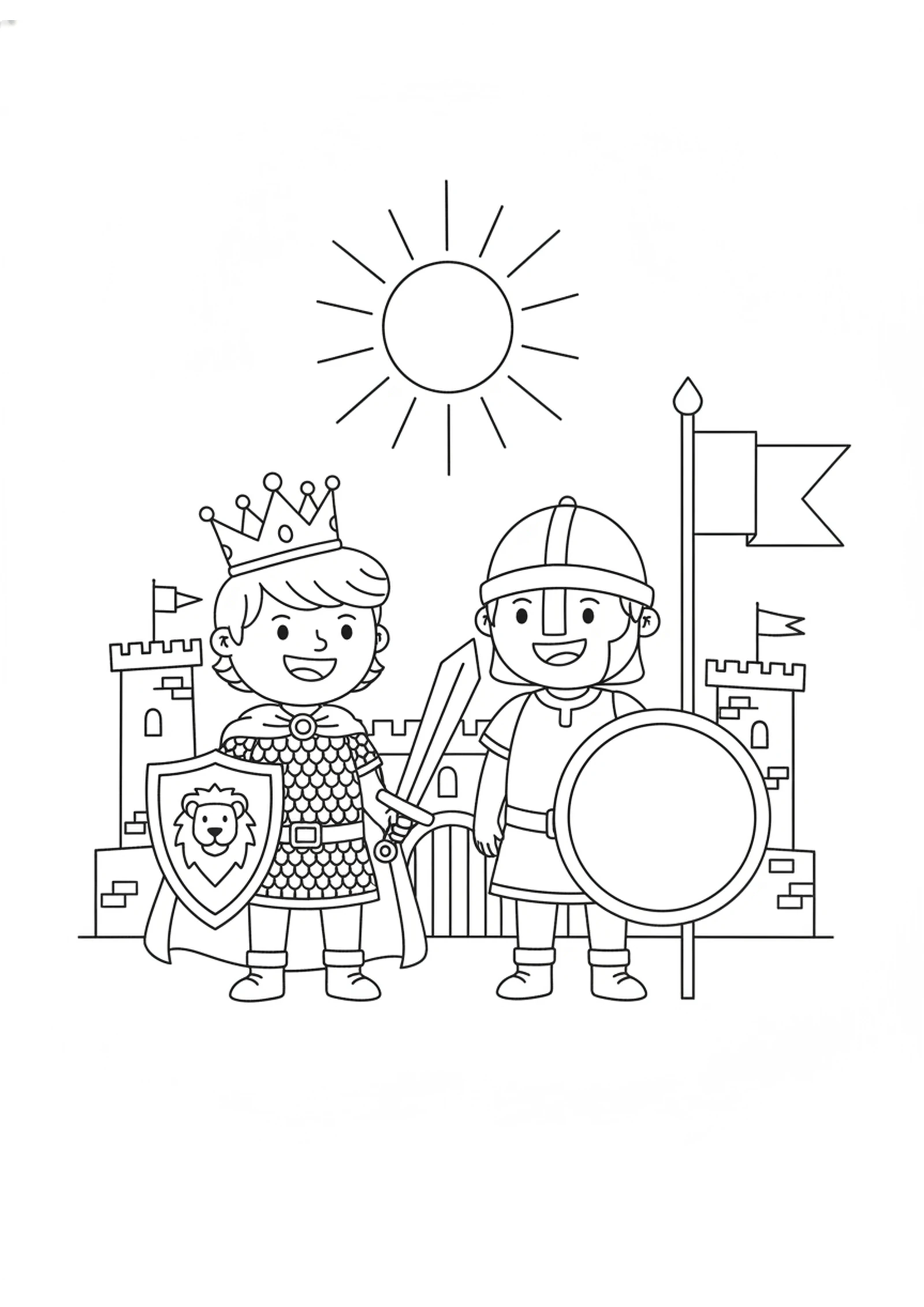 Brave and Loyal Friends — printable Bible coloring page from Jonathan and His Armor-Bearer Storm the Outpost