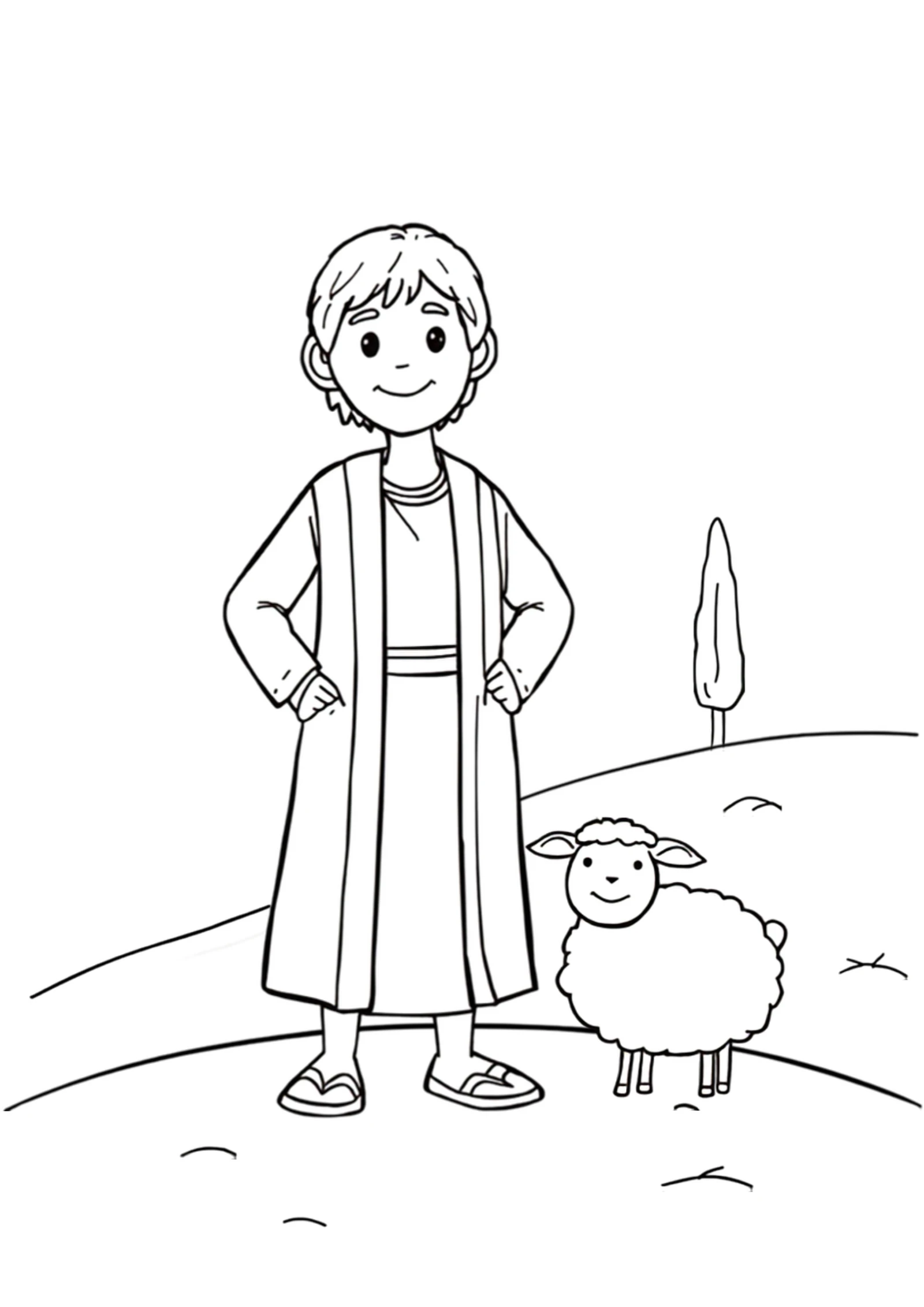 Joseph's Colorful Coat — printable Bible coloring page from Joseph the Dreamer