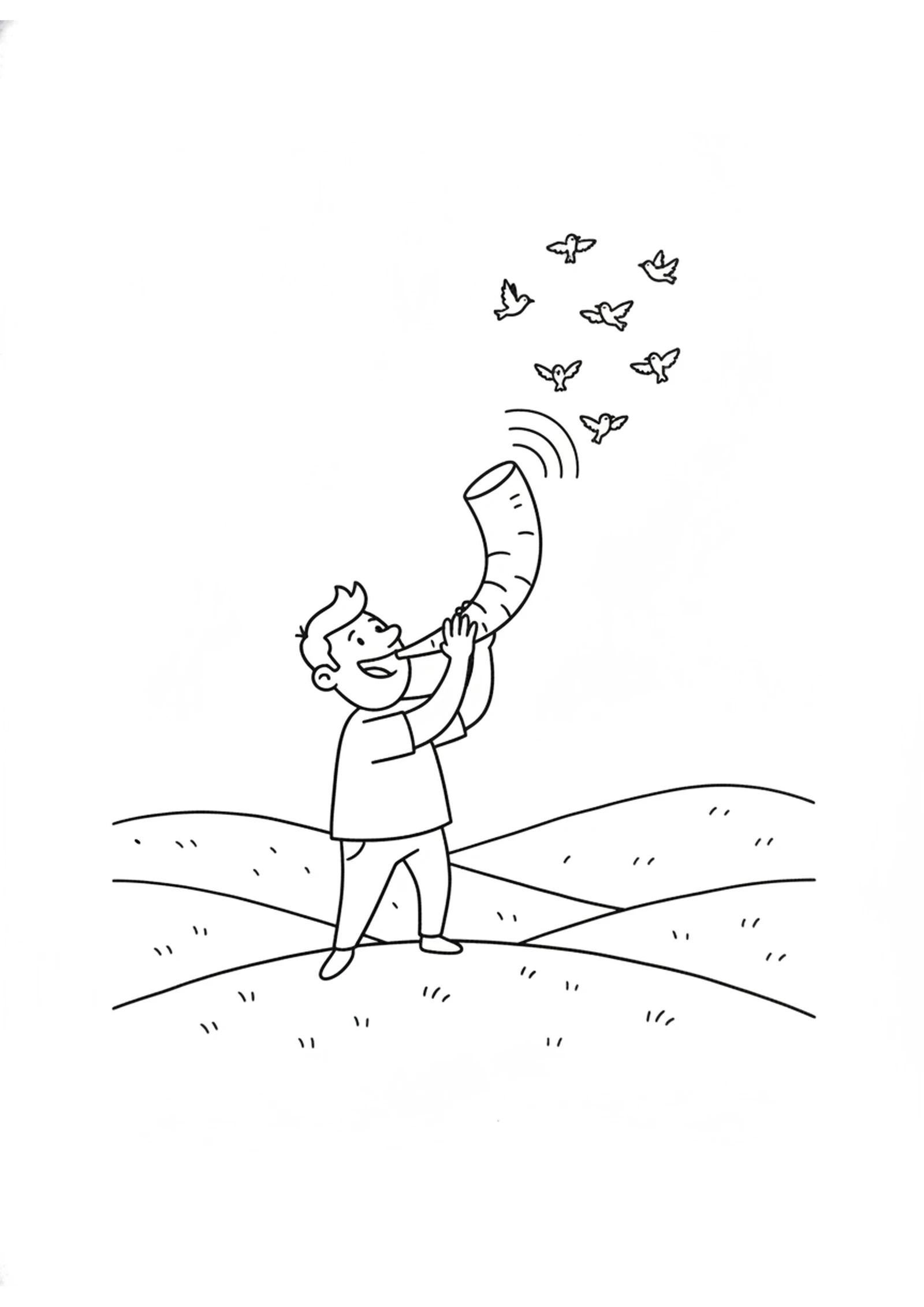 The Jubilee Trumpet — printable Bible coloring page from The Year of Jubilee — Everything Set Free